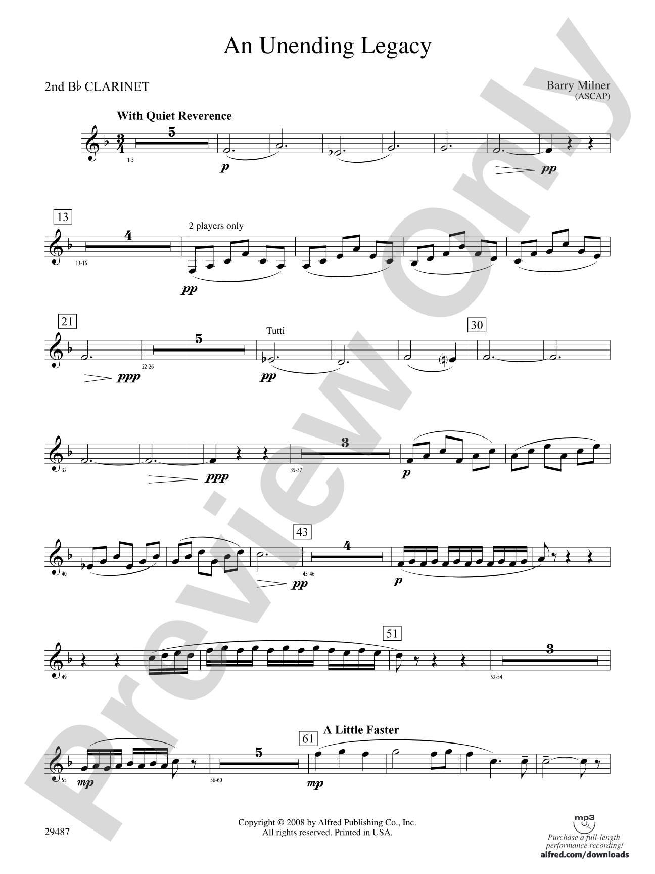An Unending Legacy: 2nd B-flat Clarinet