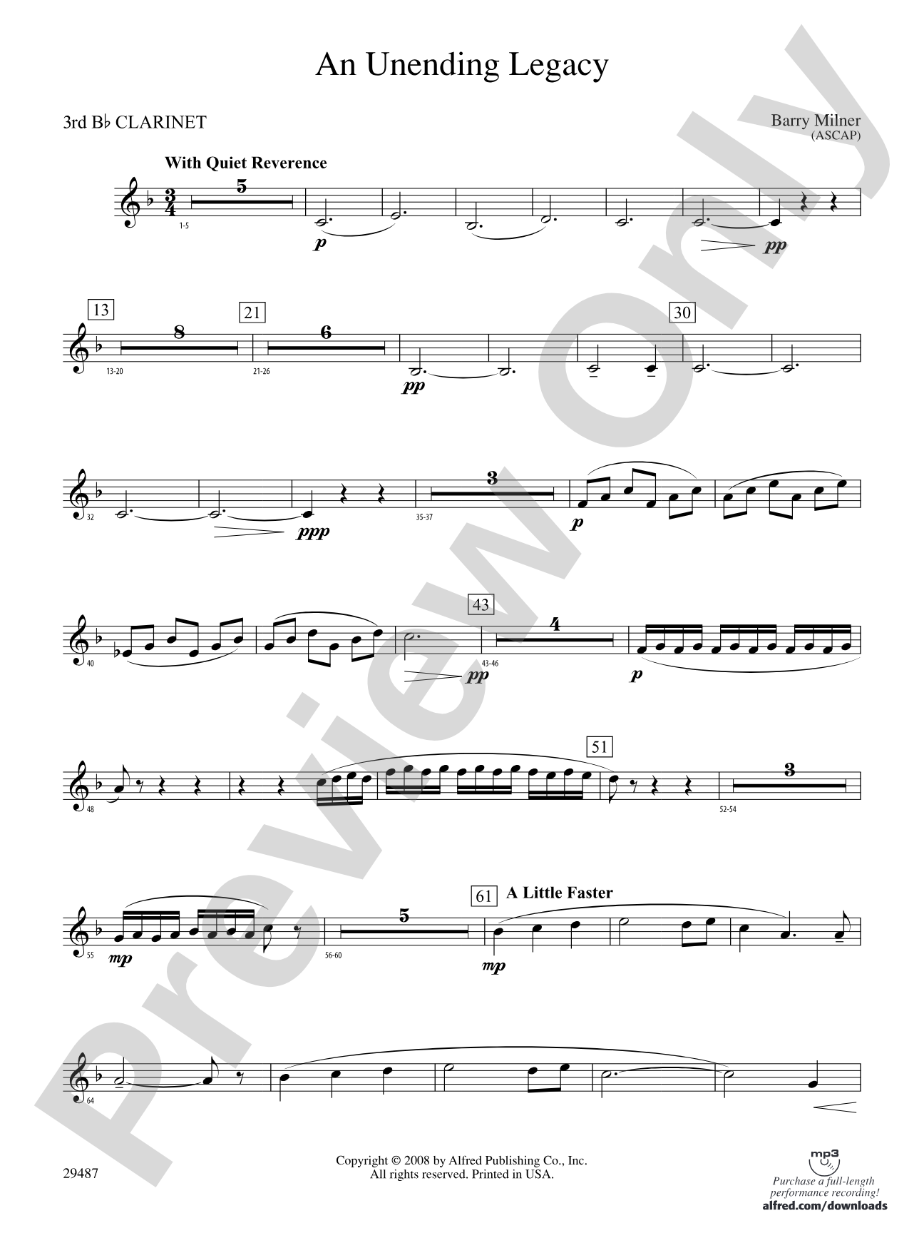 An Unending Legacy: 3rd B-flat Clarinet