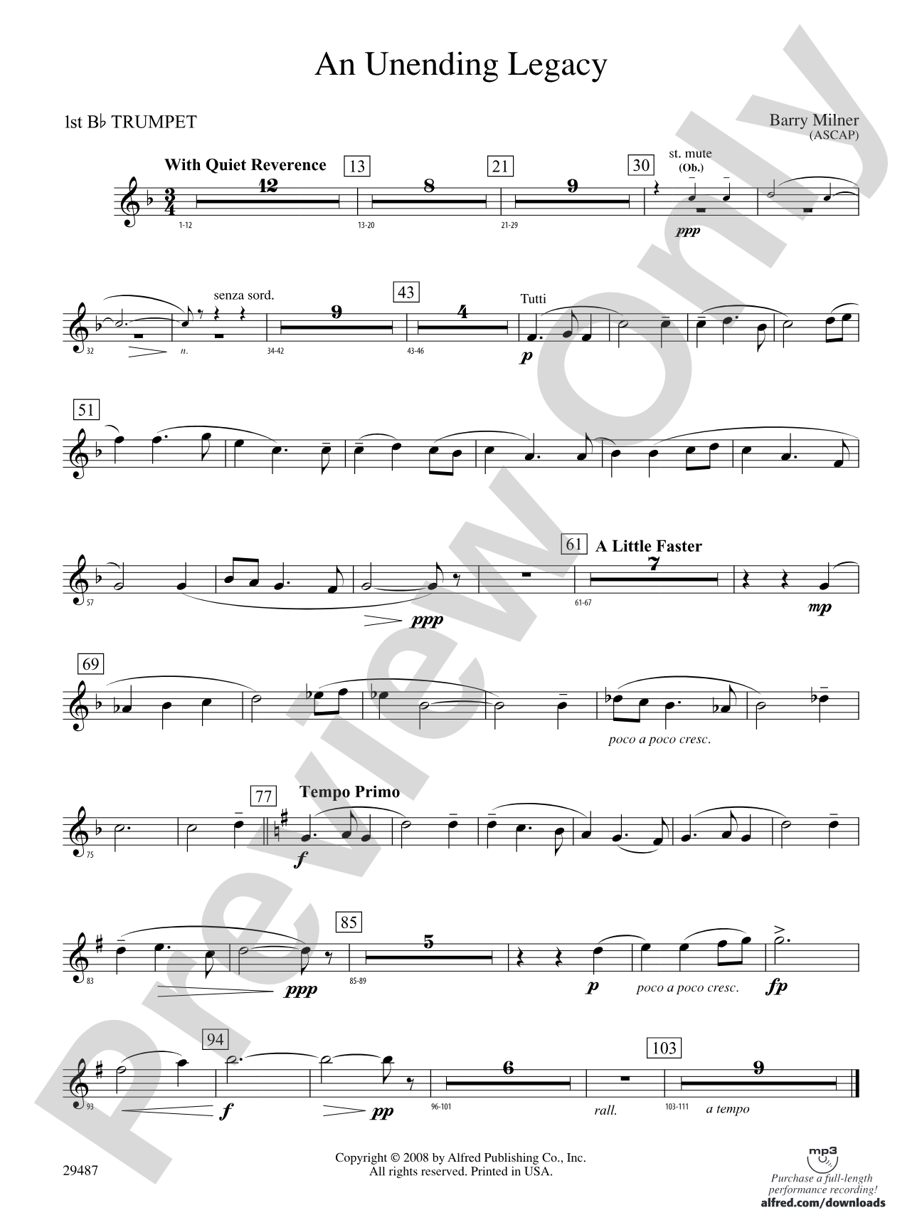 An Unending Legacy: 1st B-flat Trumpet