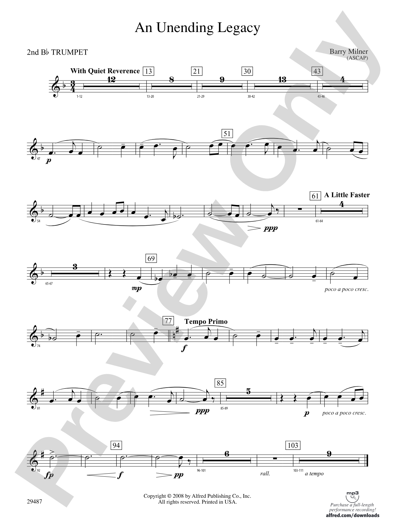 An Unending Legacy: 2nd B-flat Trumpet