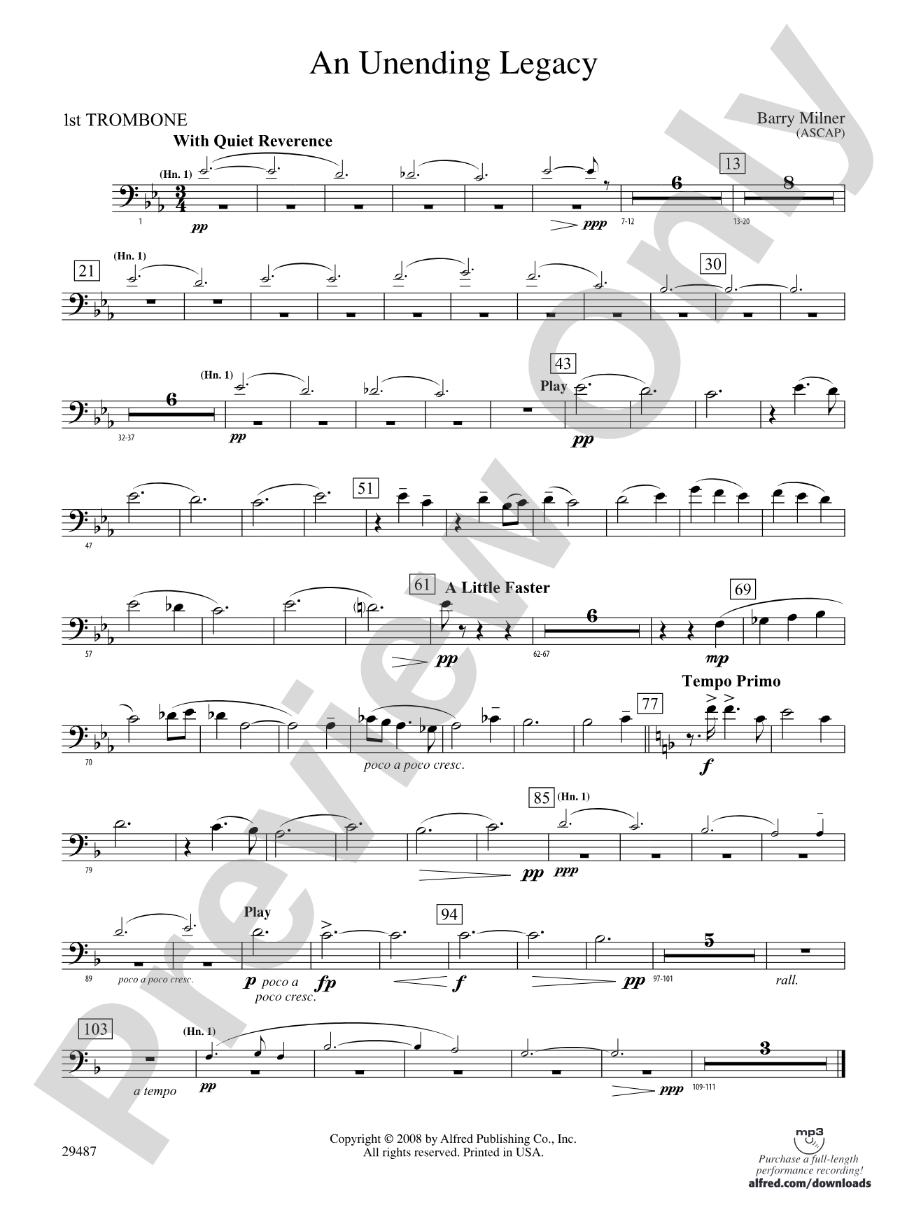 An Unending Legacy: 1st Trombone