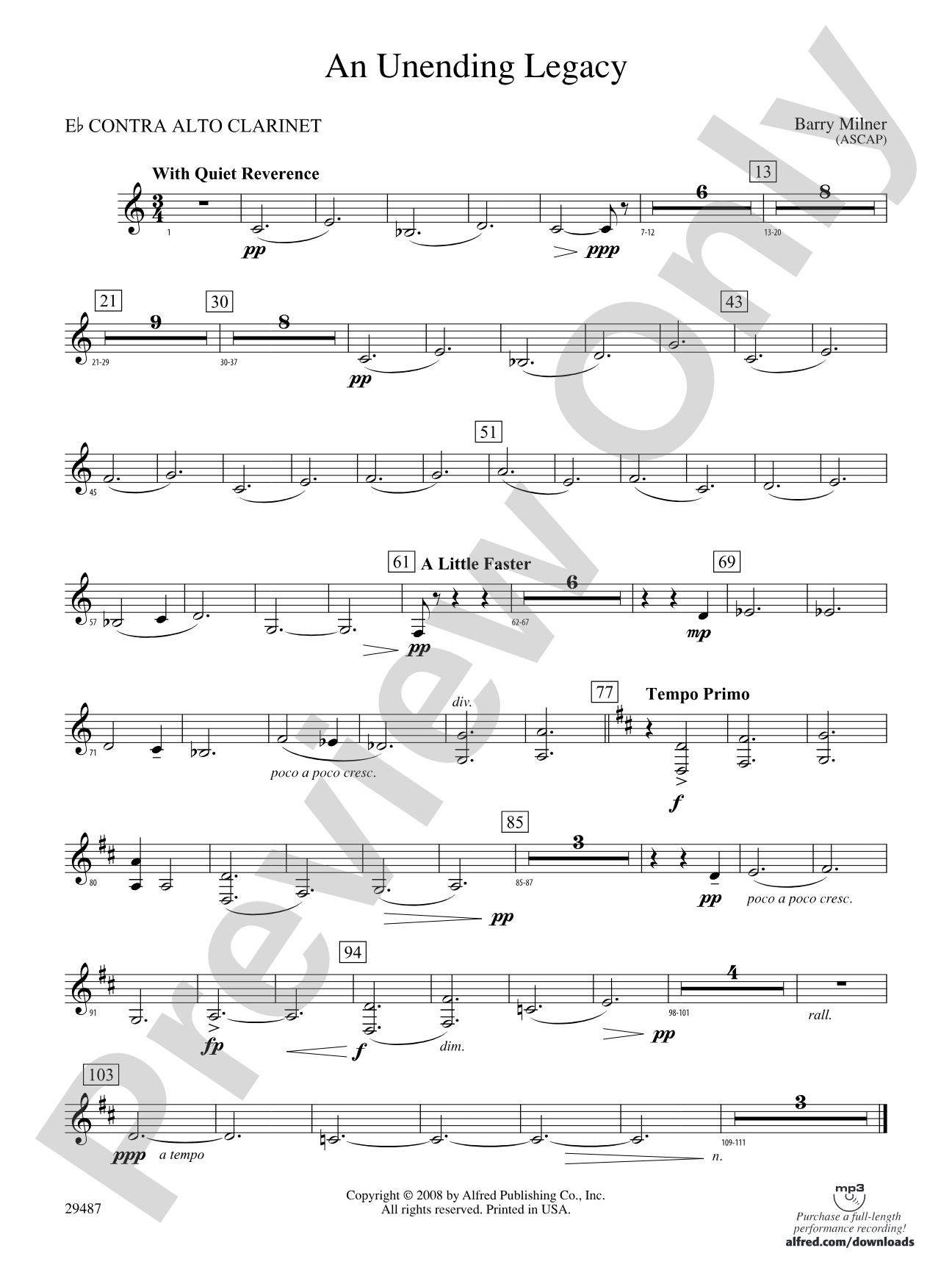 An Unending Legacy: (wp) E-flat Contrabass Clarinet