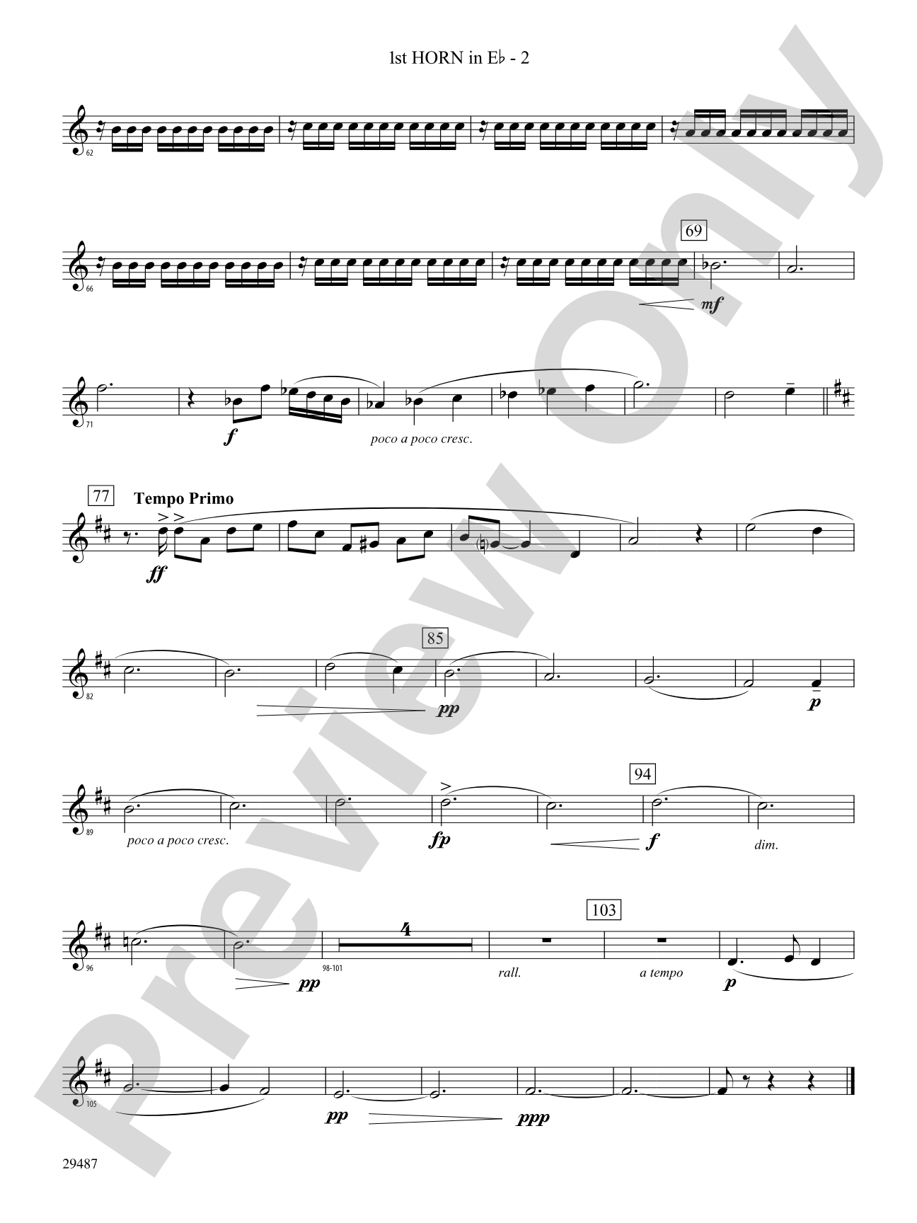 An Unending Legacy: (wp) 1st Horn in E-flat