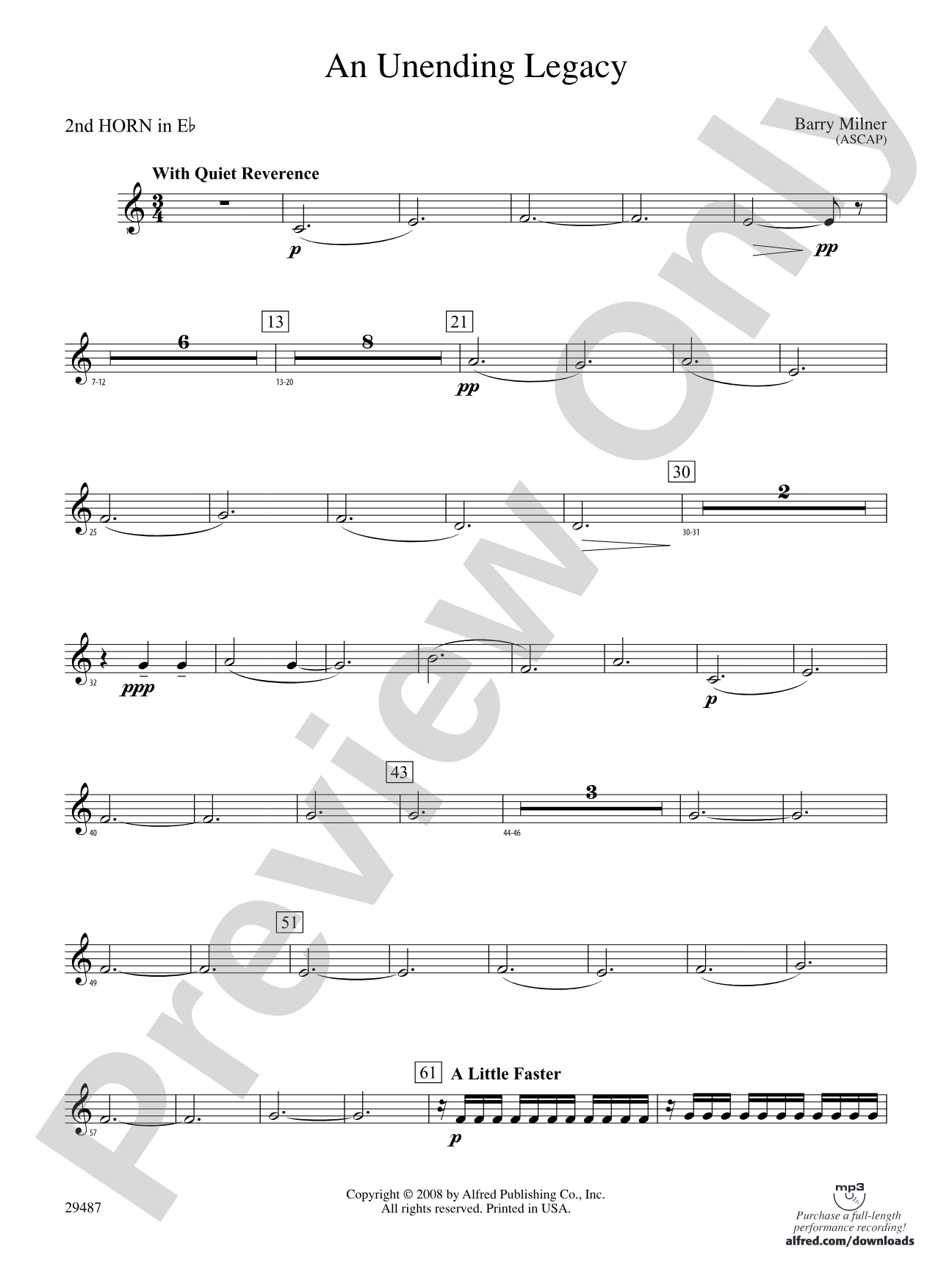 An Unending Legacy: (wp) 2nd Horn in E-flat