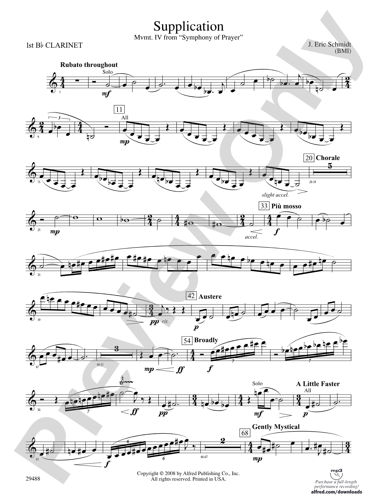 Supplication: 1st B-flat Clarinet