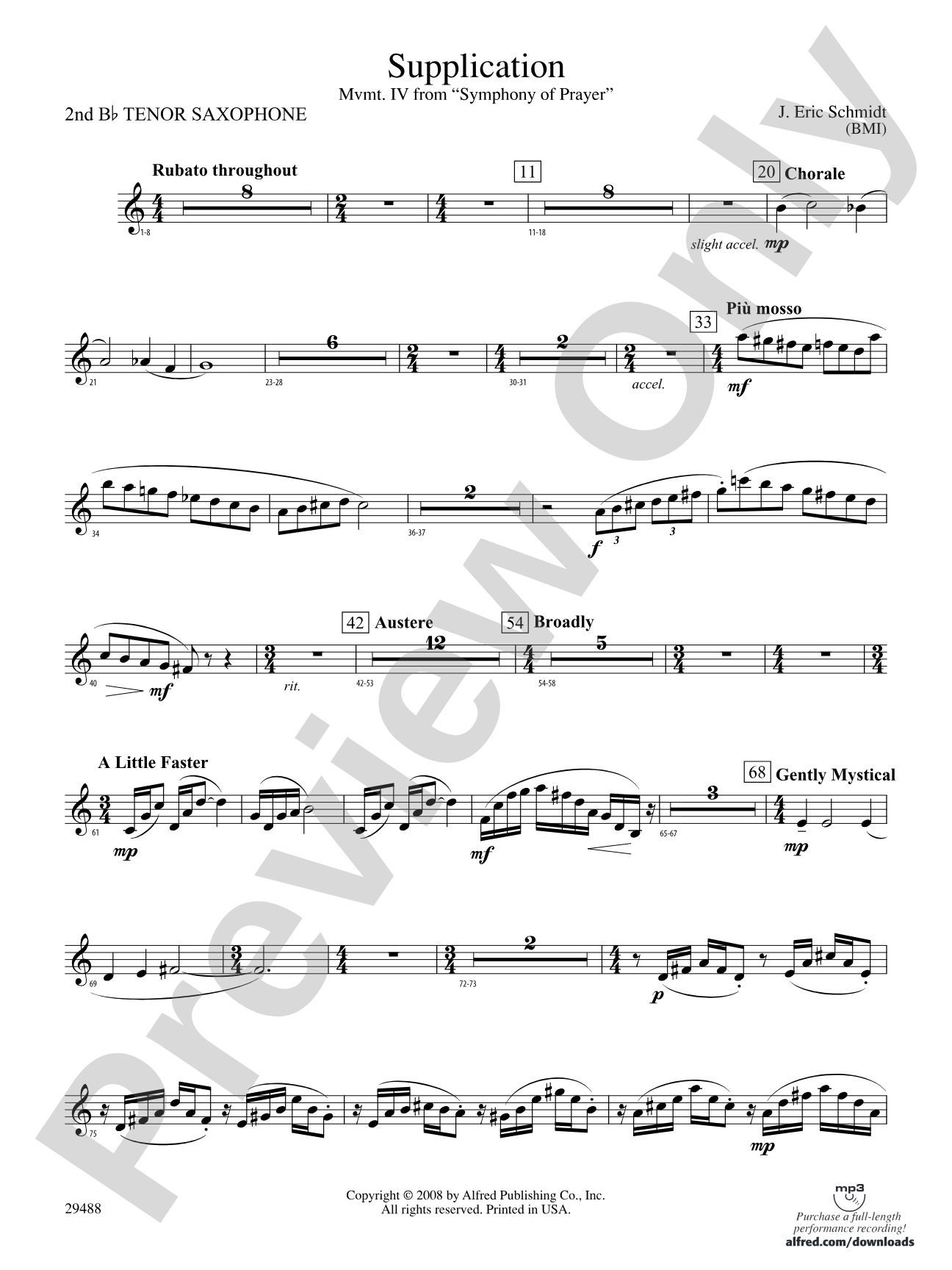 Supplication: 2nd B-flat Tenor Saxophone
