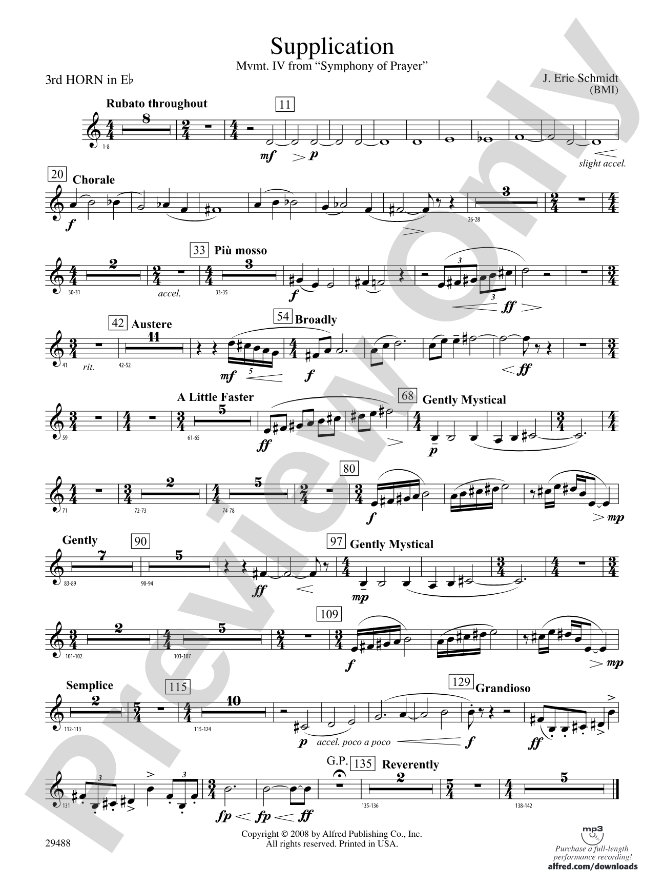 Supplication: (wp) 3rd Horn in E-flat