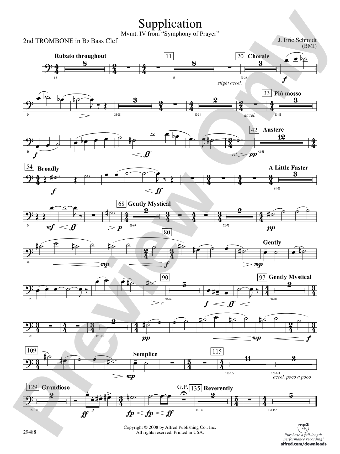 Supplication: (wp) 2nd B-flat Trombone B.C.