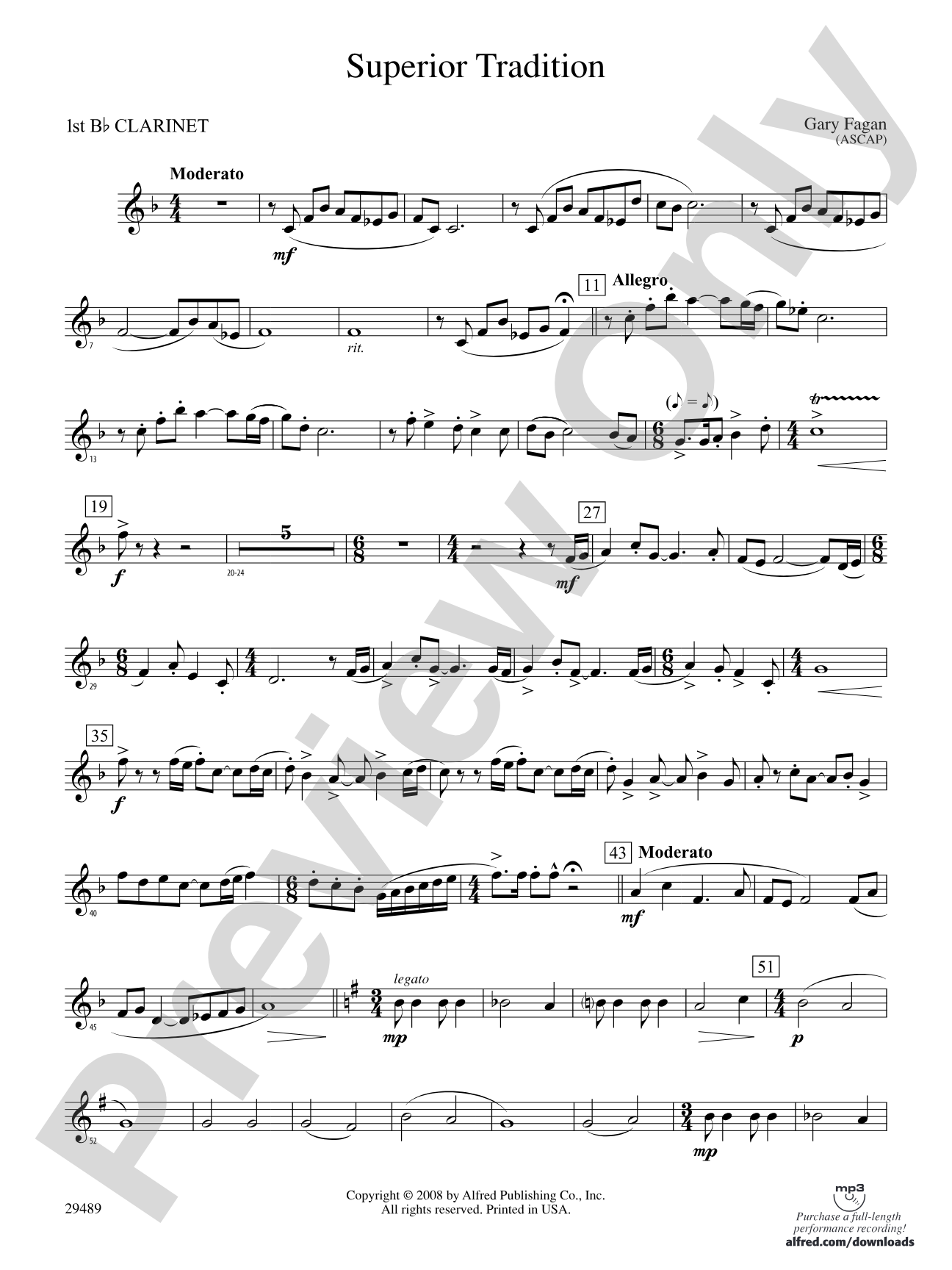Superior Tradition: 1st B-flat Clarinet