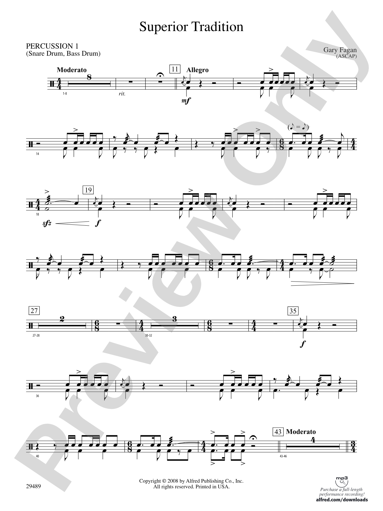 Superior Tradition: 1st Percussion