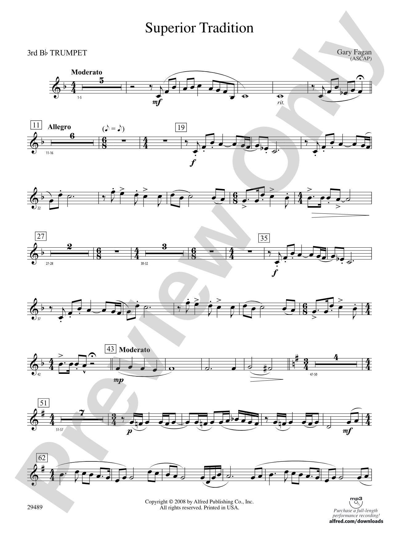 Superior Tradition: 3rd B-flat Trumpet