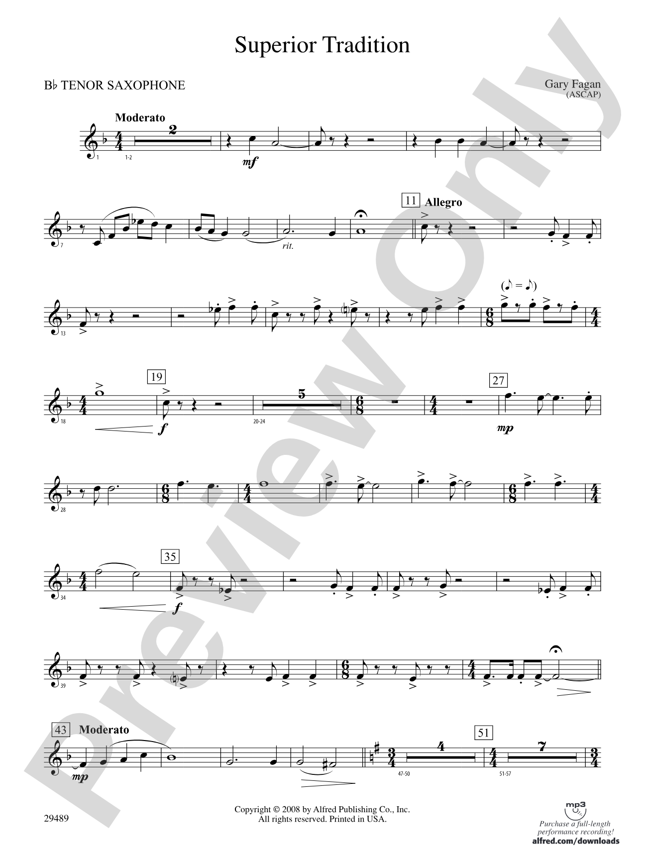 Superior Tradition: B-flat Tenor Saxophone