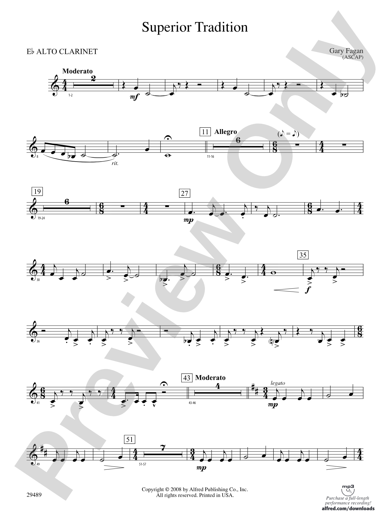 Superior Tradition: (wp) E-flat Alto Clarinet