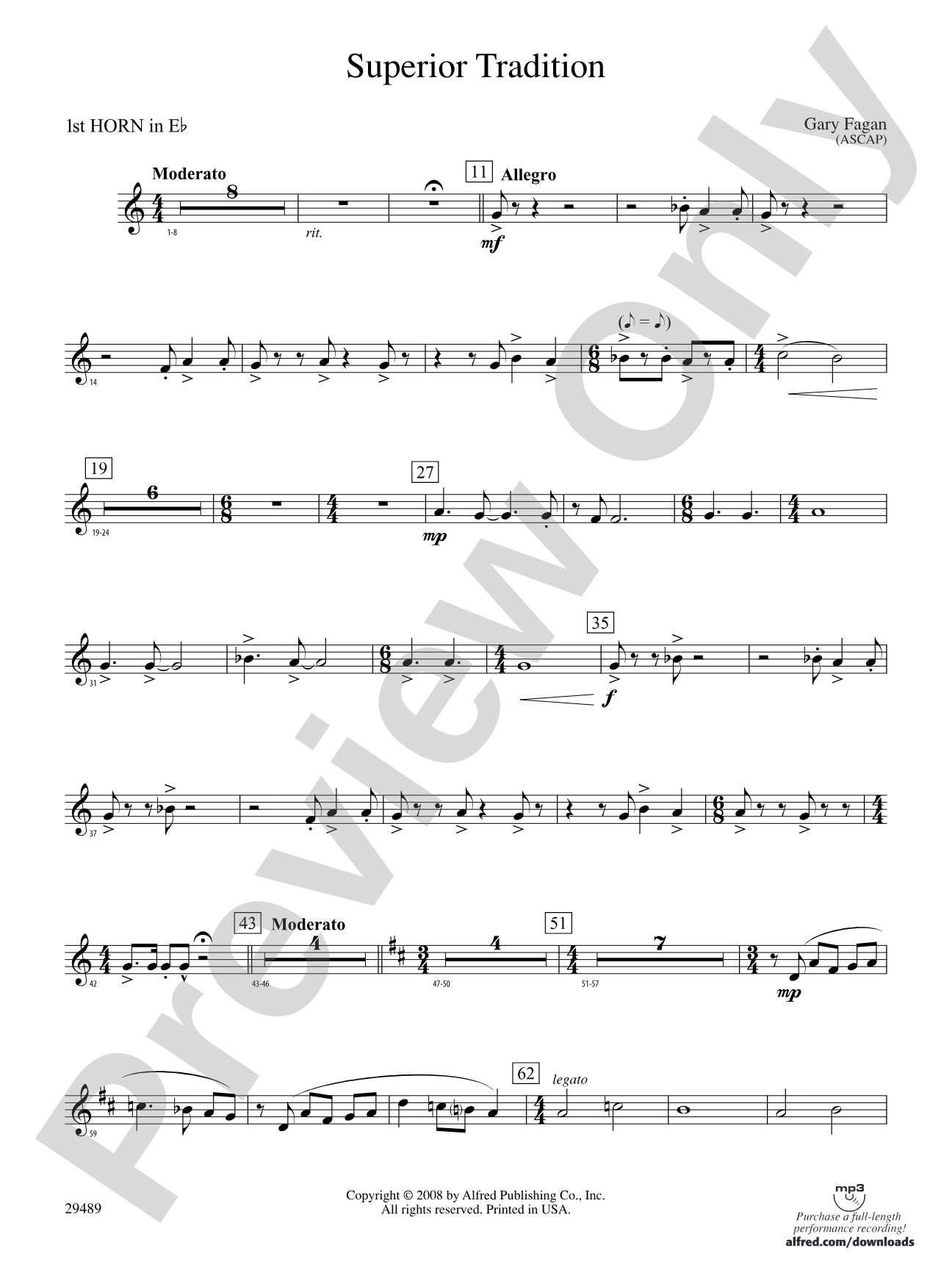 Superior Tradition: (wp) 1st Horn in E-flat