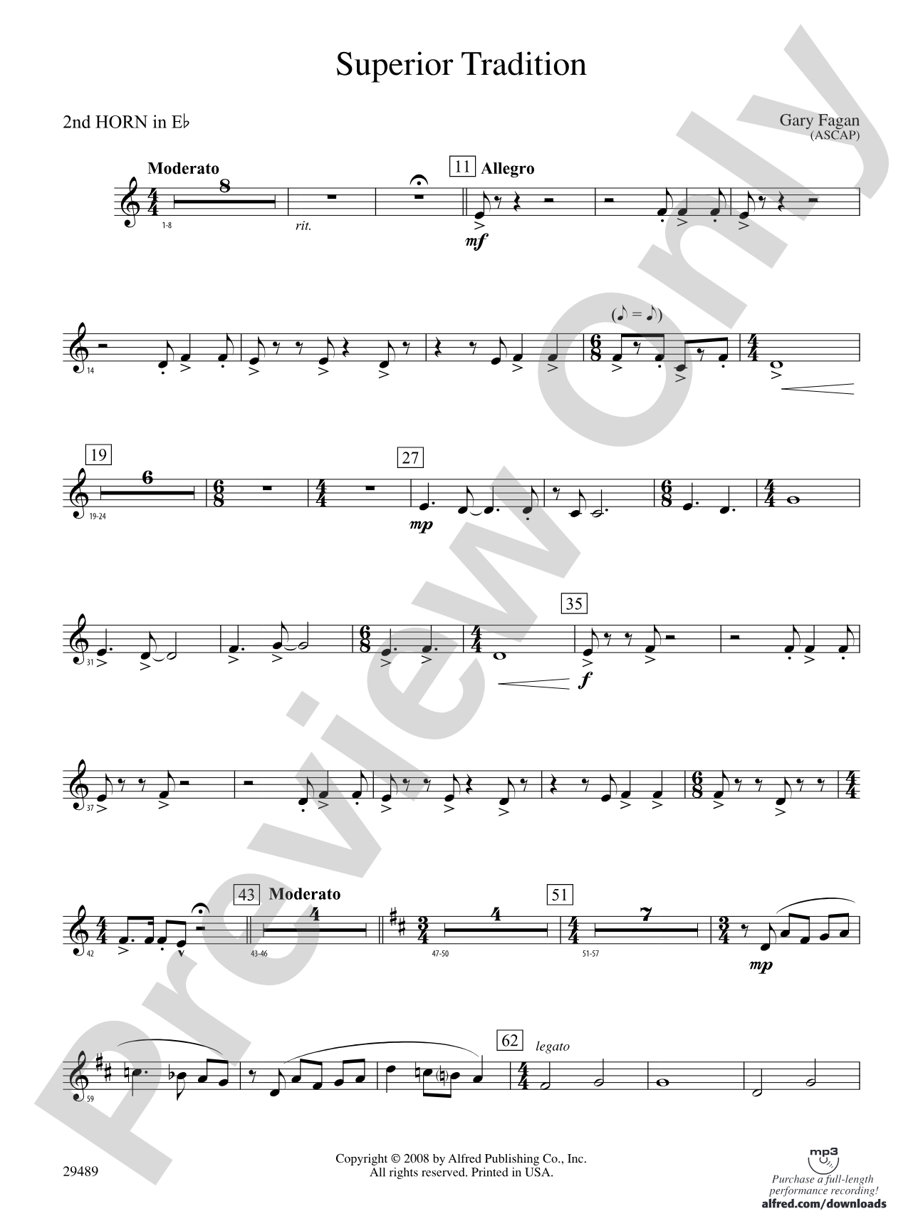 Superior Tradition: (wp) 2nd Horn in E-flat
