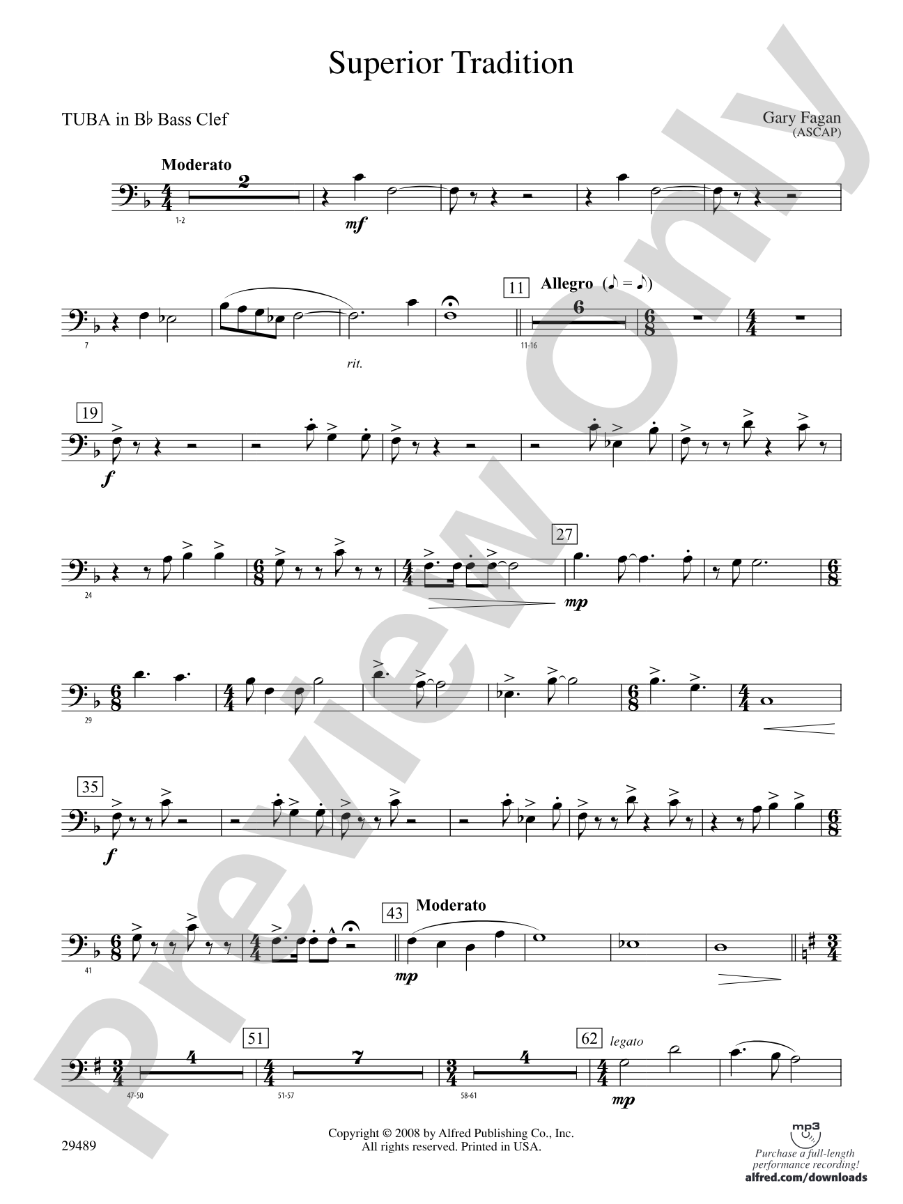Superior Tradition: (wp) B-flat Tuba B.C.