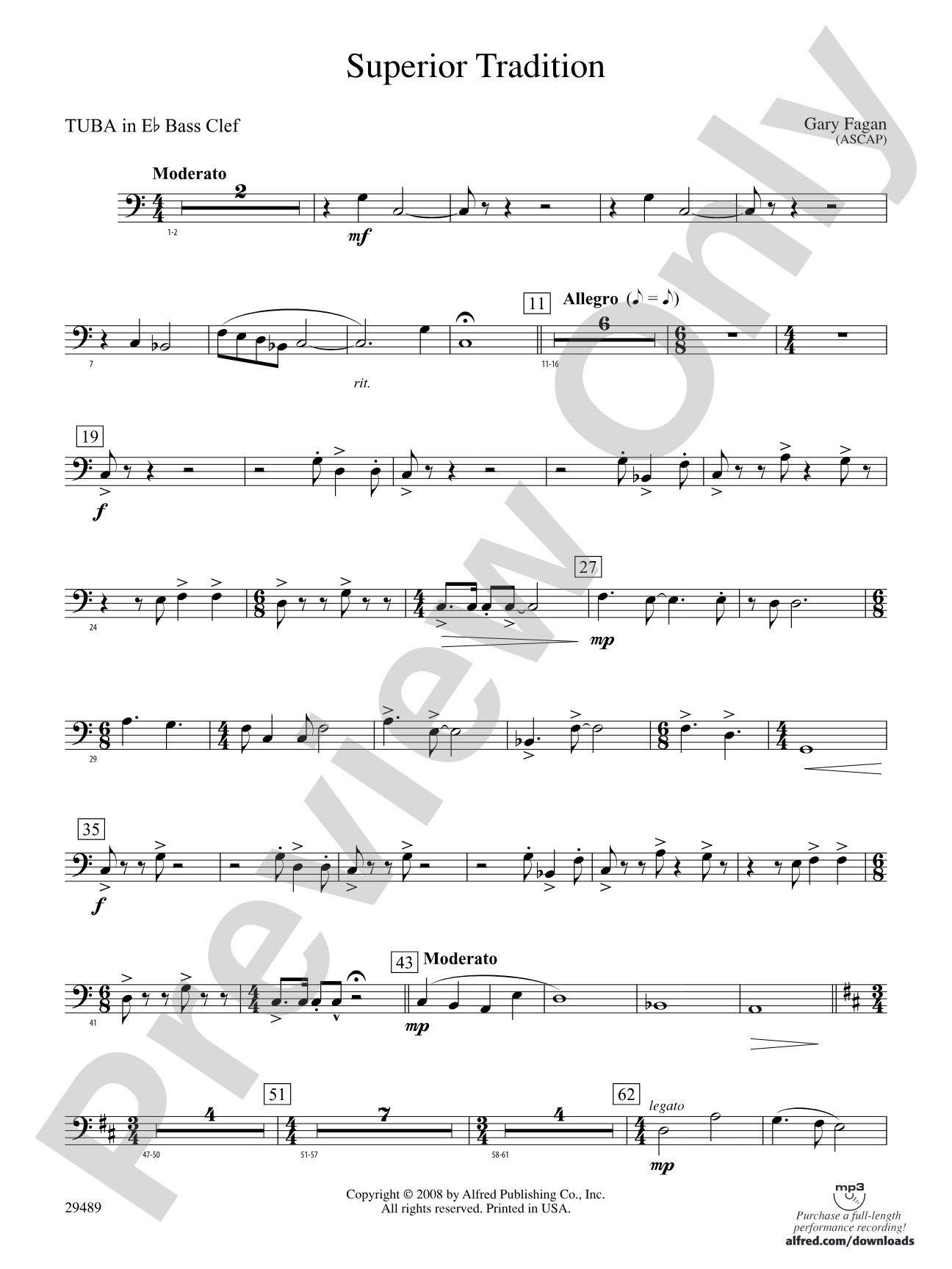 Superior Tradition: (wp) E-flat Tuba B.C.