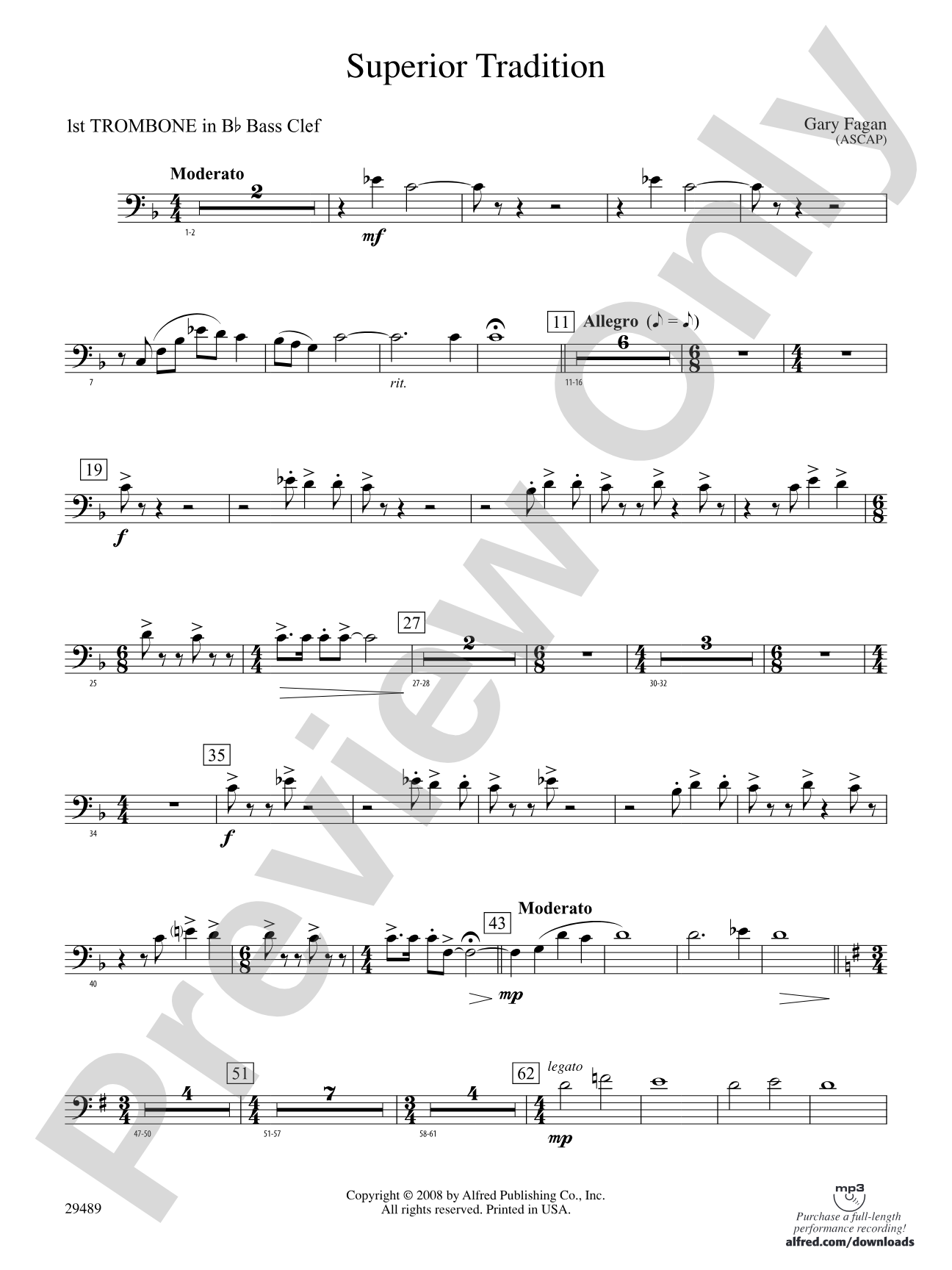 Superior Tradition: (wp) 1st B-flat Trombone B.C.