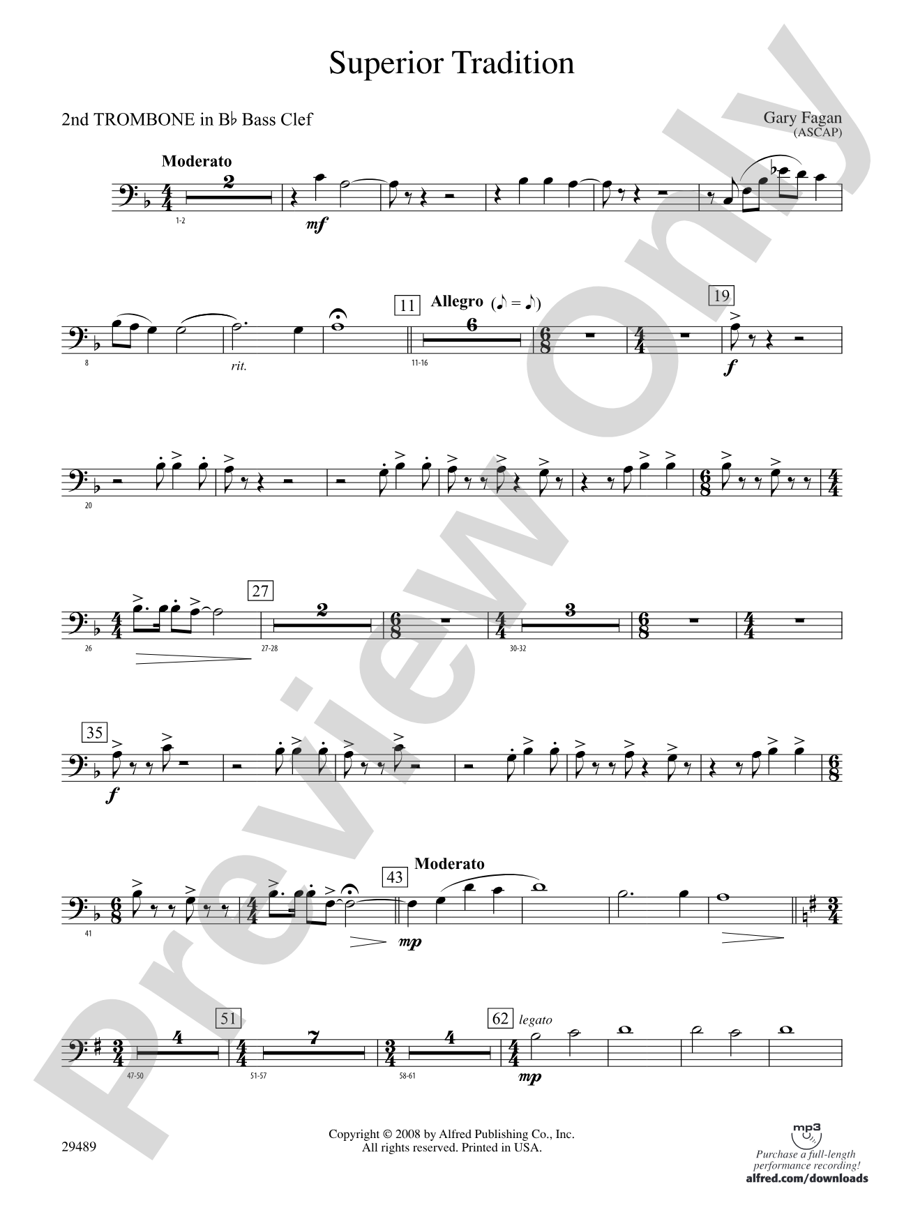 Superior Tradition: (wp) 2nd B-flat Trombone B.C.