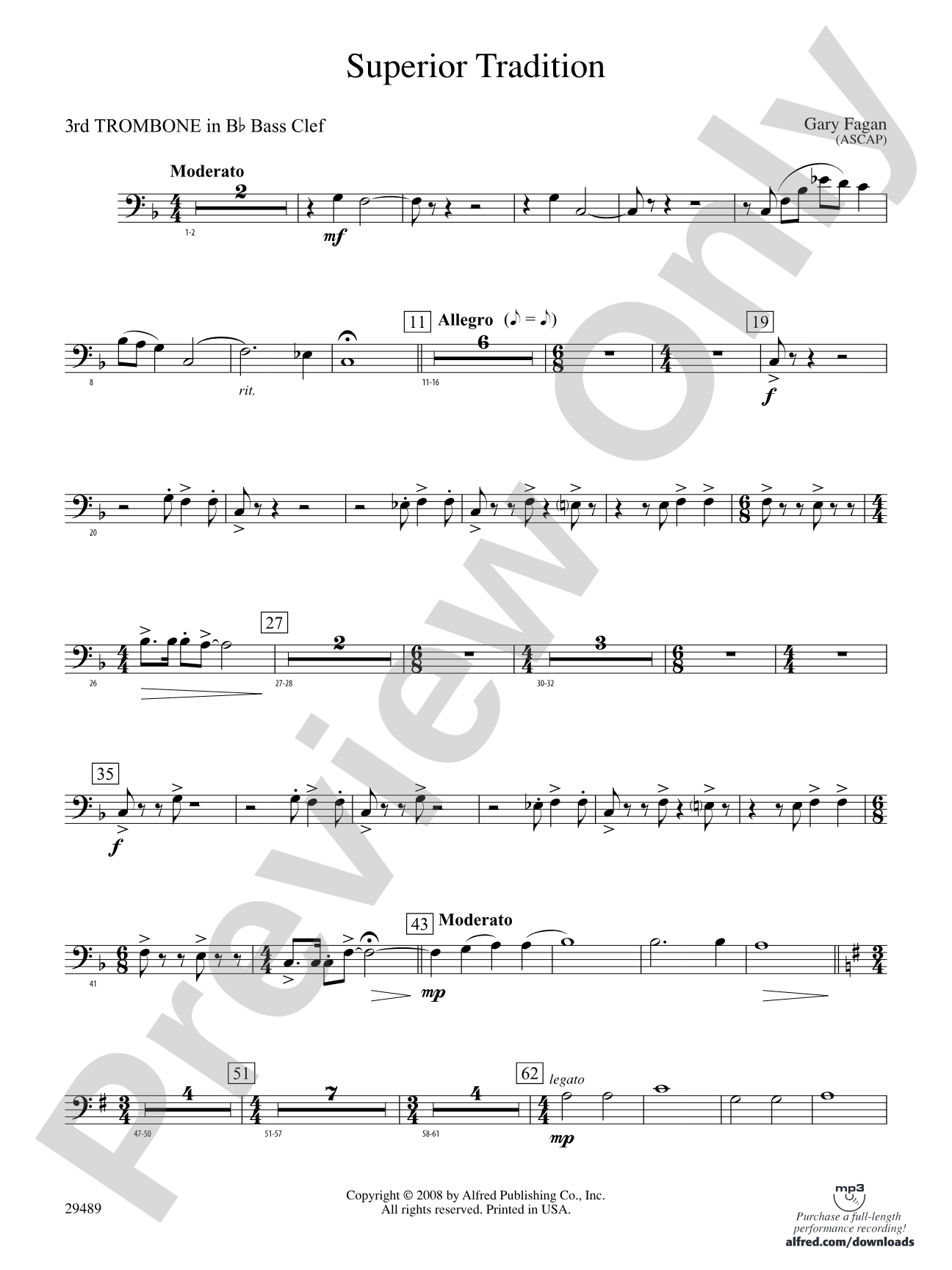 Superior Tradition: (wp) 3rd B-flat Trombone B.C.