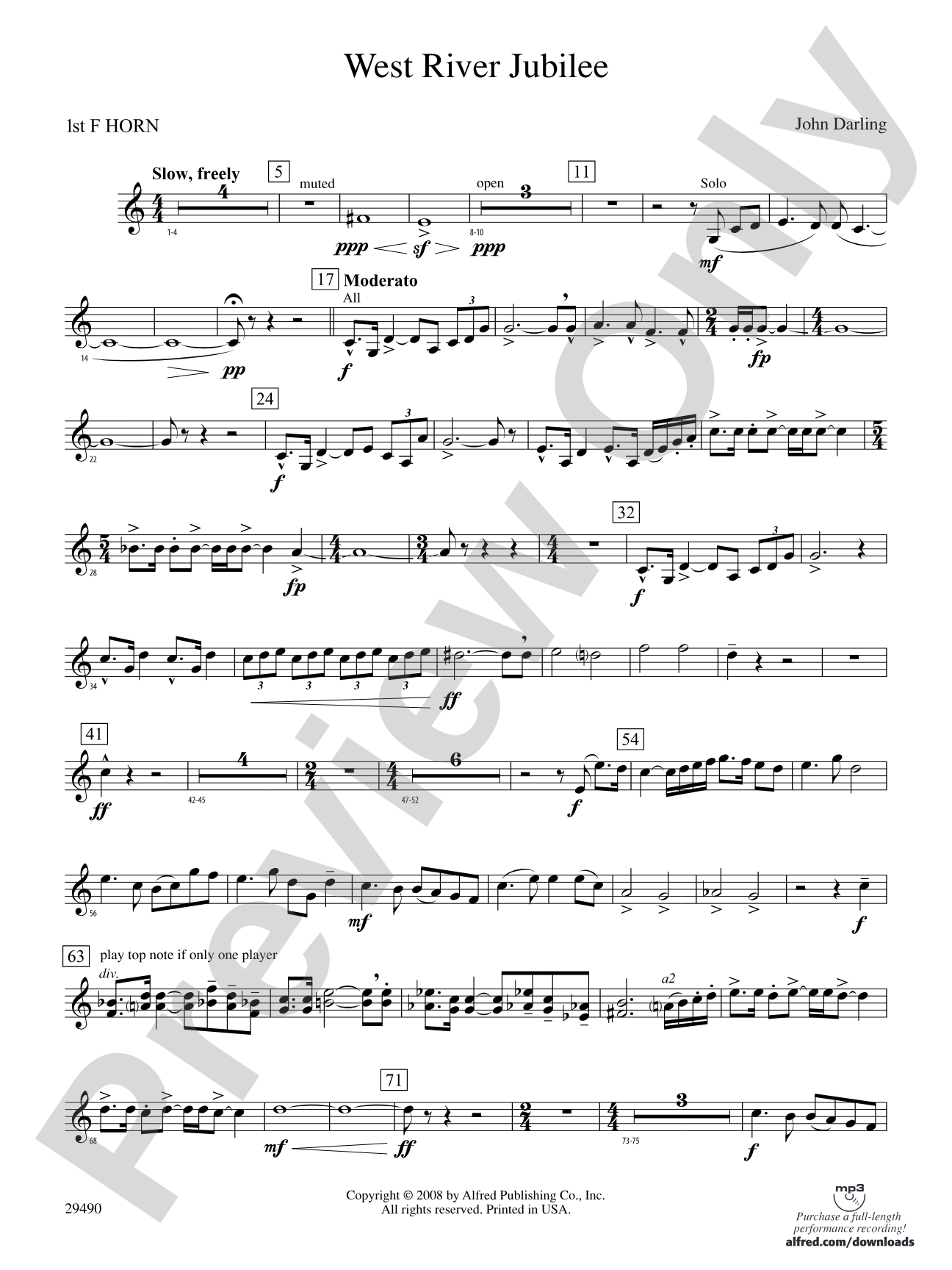 West River Jubilee: 1st F Horn