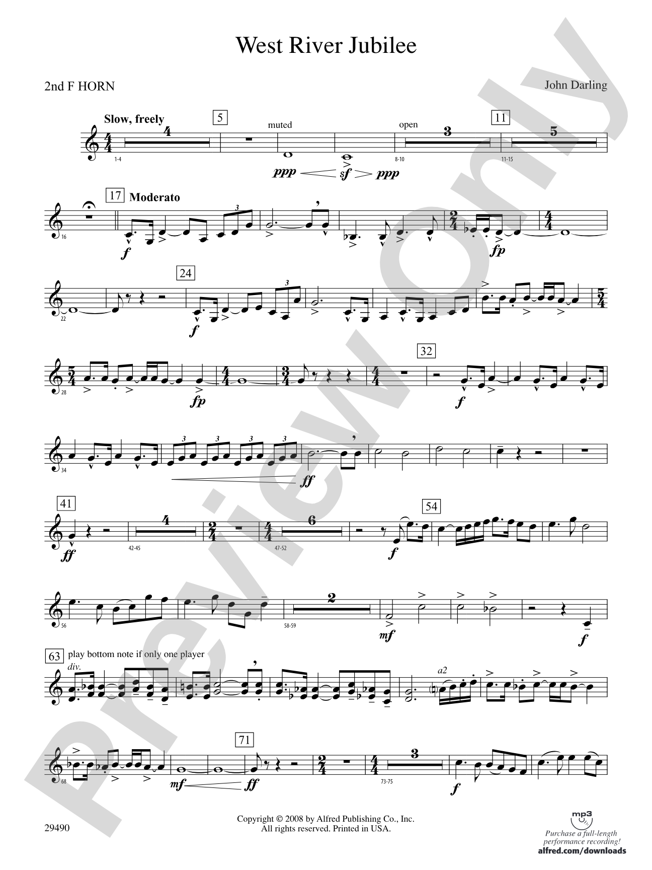 West River Jubilee: 2nd F Horn