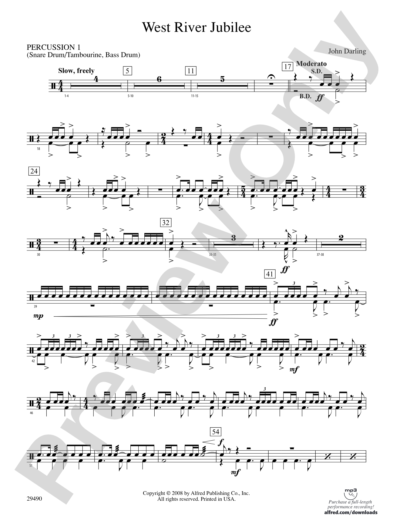 West River Jubilee: 1st Percussion