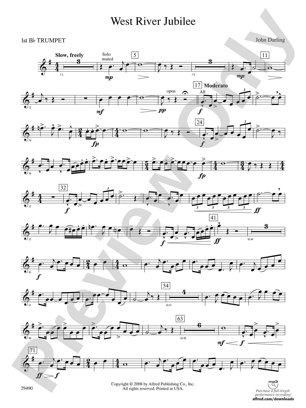 West River Jubilee: 1st B-flat Trumpet