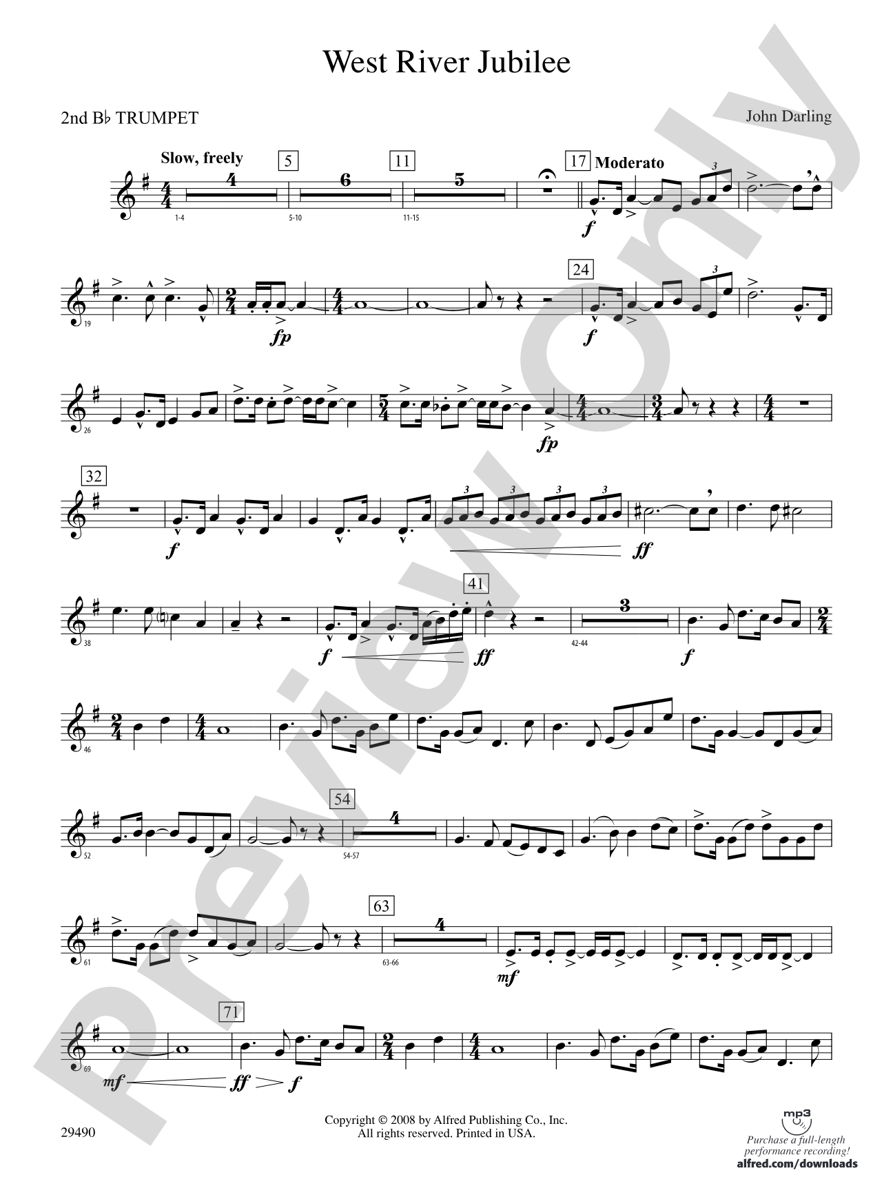 West River Jubilee: 2nd B-flat Trumpet