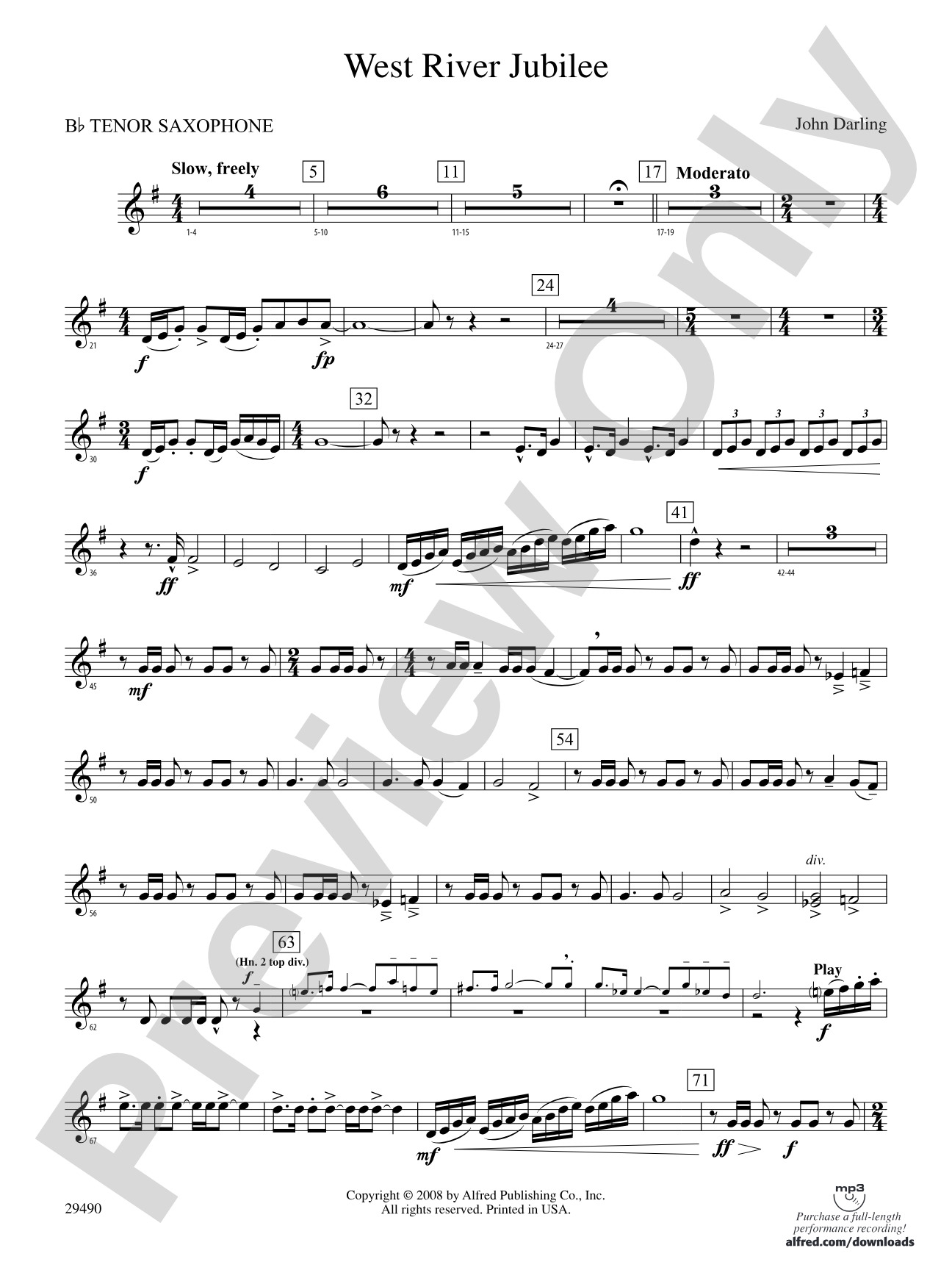 West River Jubilee: B-flat Tenor Saxophone