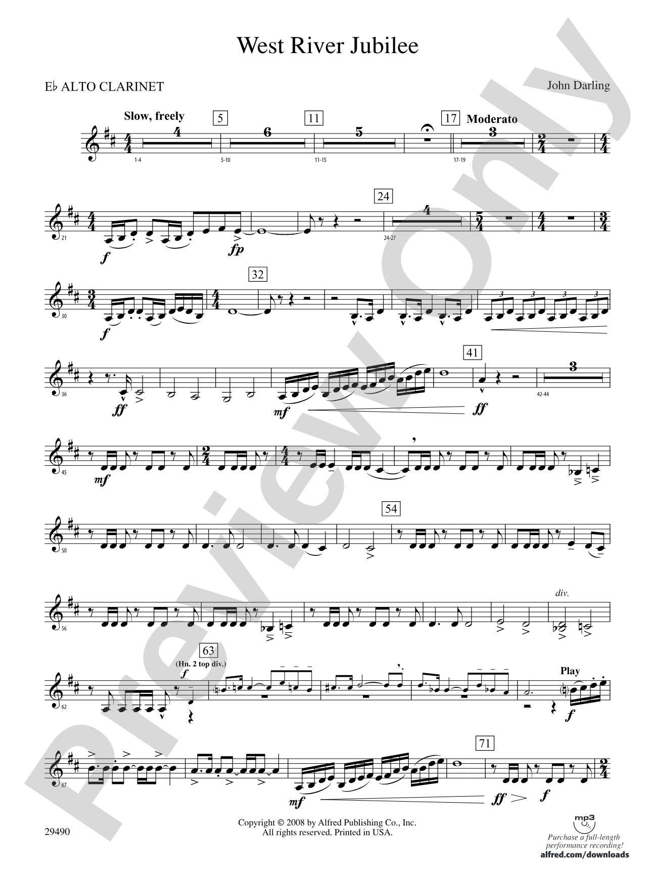 West River Jubilee: (wp) E-flat Alto Clarinet