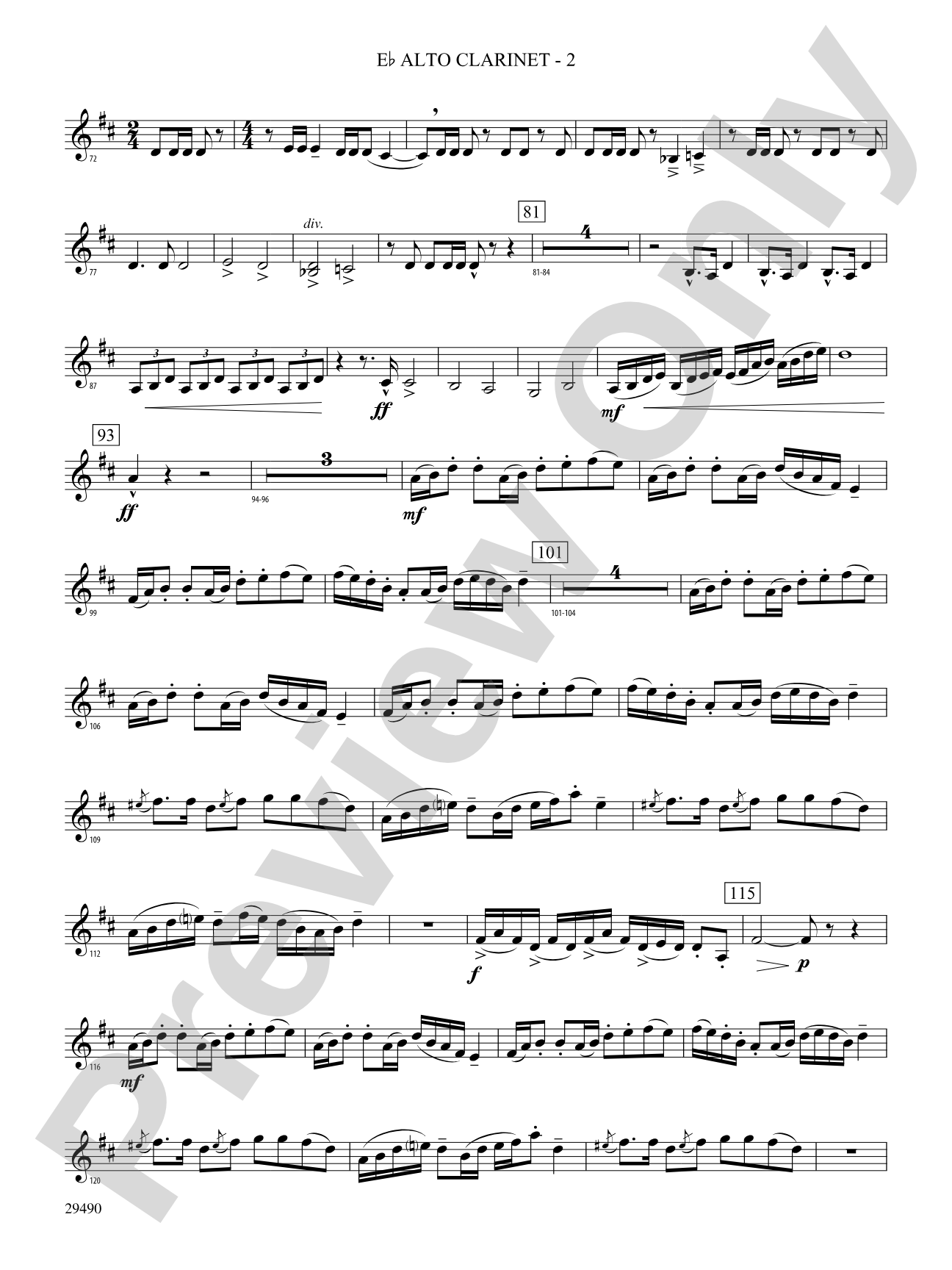 West River Jubilee: (wp) E-flat Alto Clarinet
