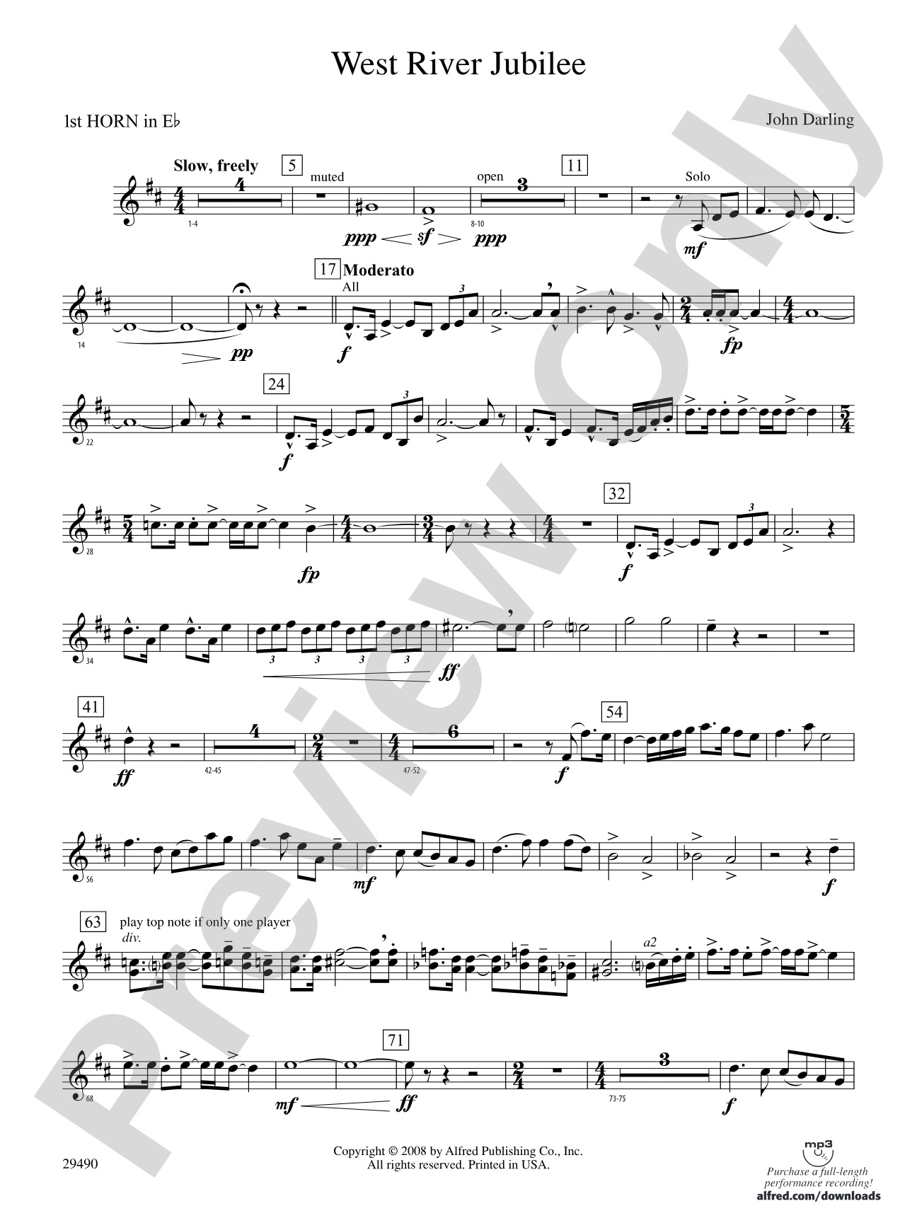 West River Jubilee: (wp) 1st Horn in E-flat