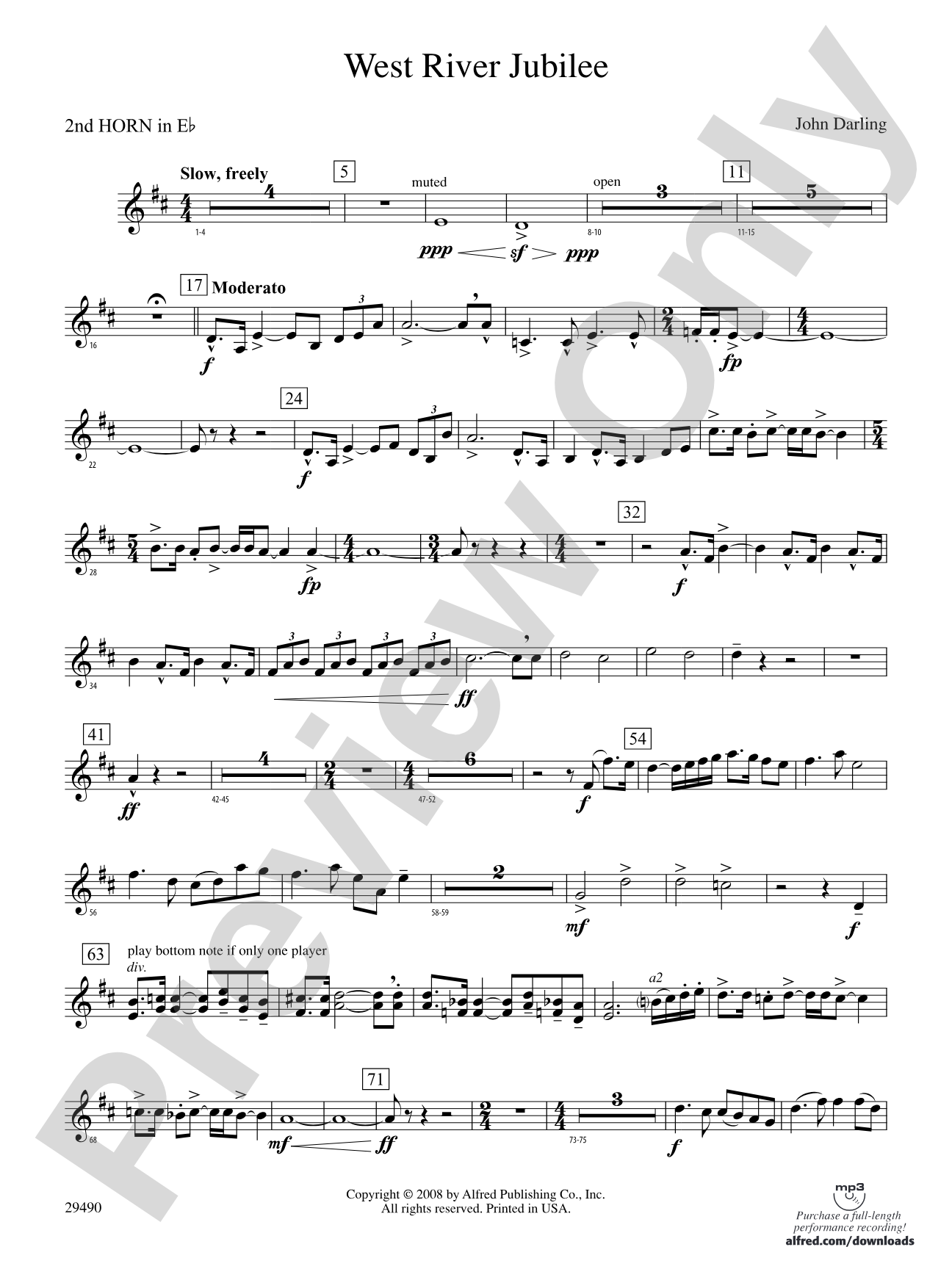 West River Jubilee: (wp) 2nd Horn in E-flat