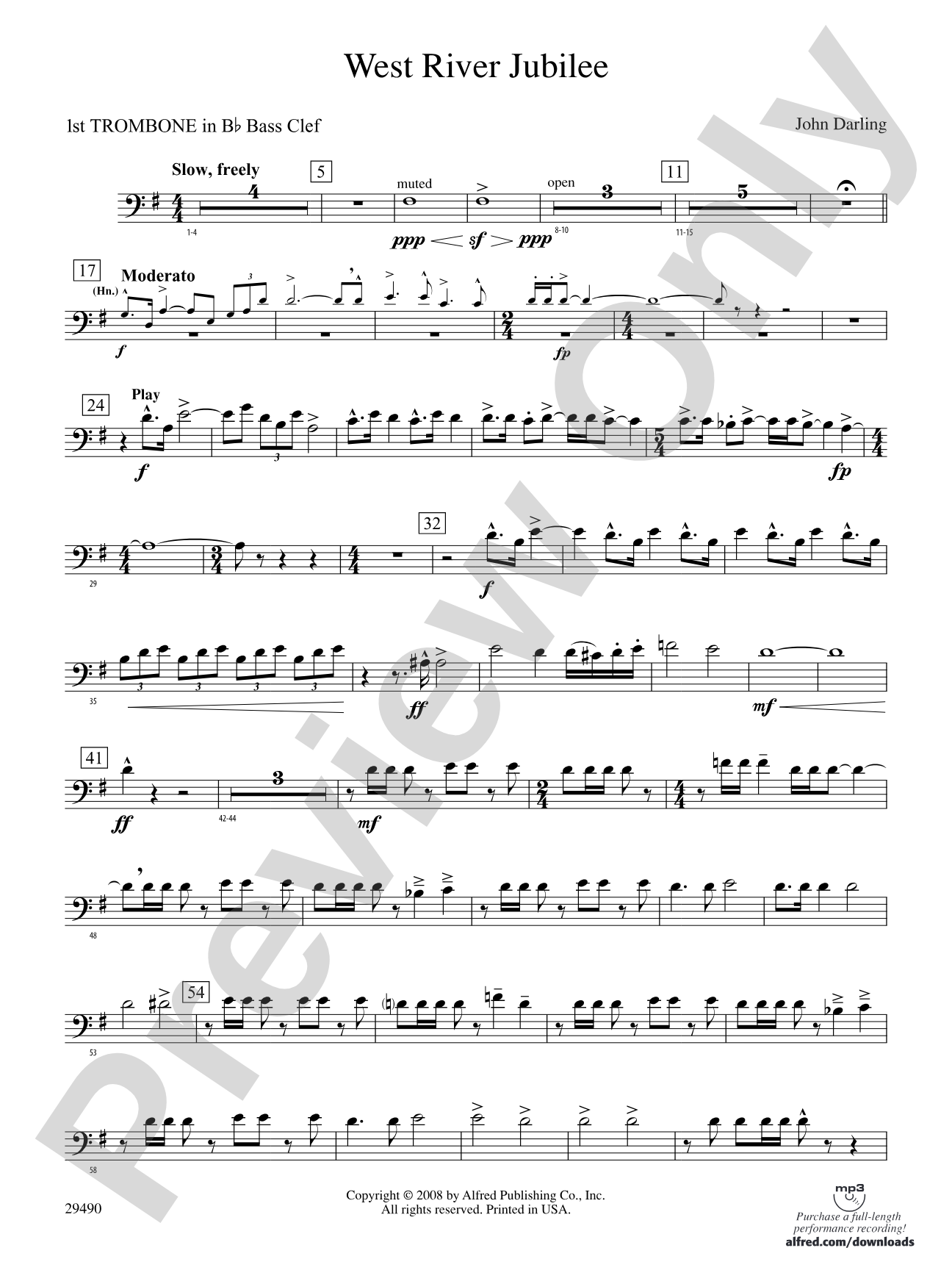 West River Jubilee: (wp) 1st B-flat Trombone B.C.