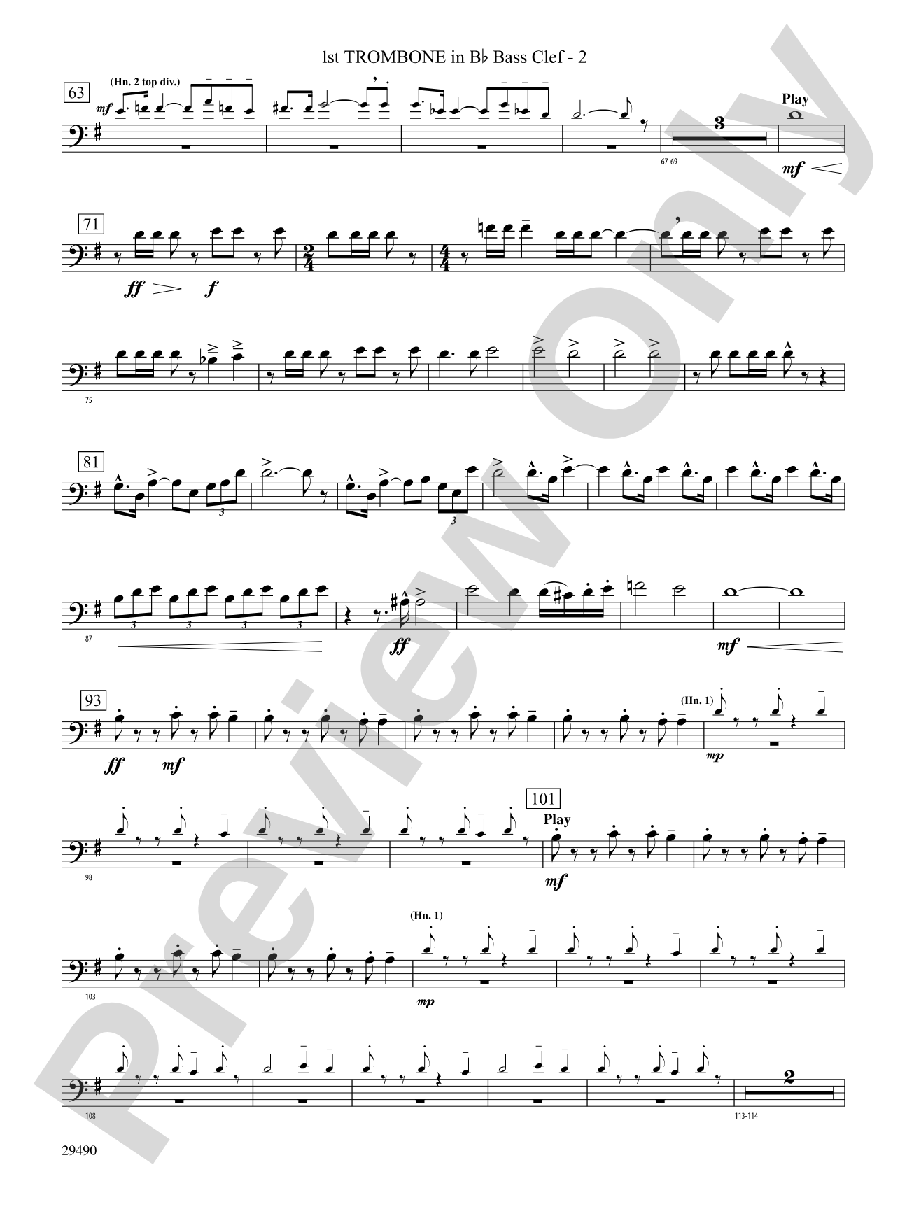 West River Jubilee: (wp) 1st B-flat Trombone B.C.