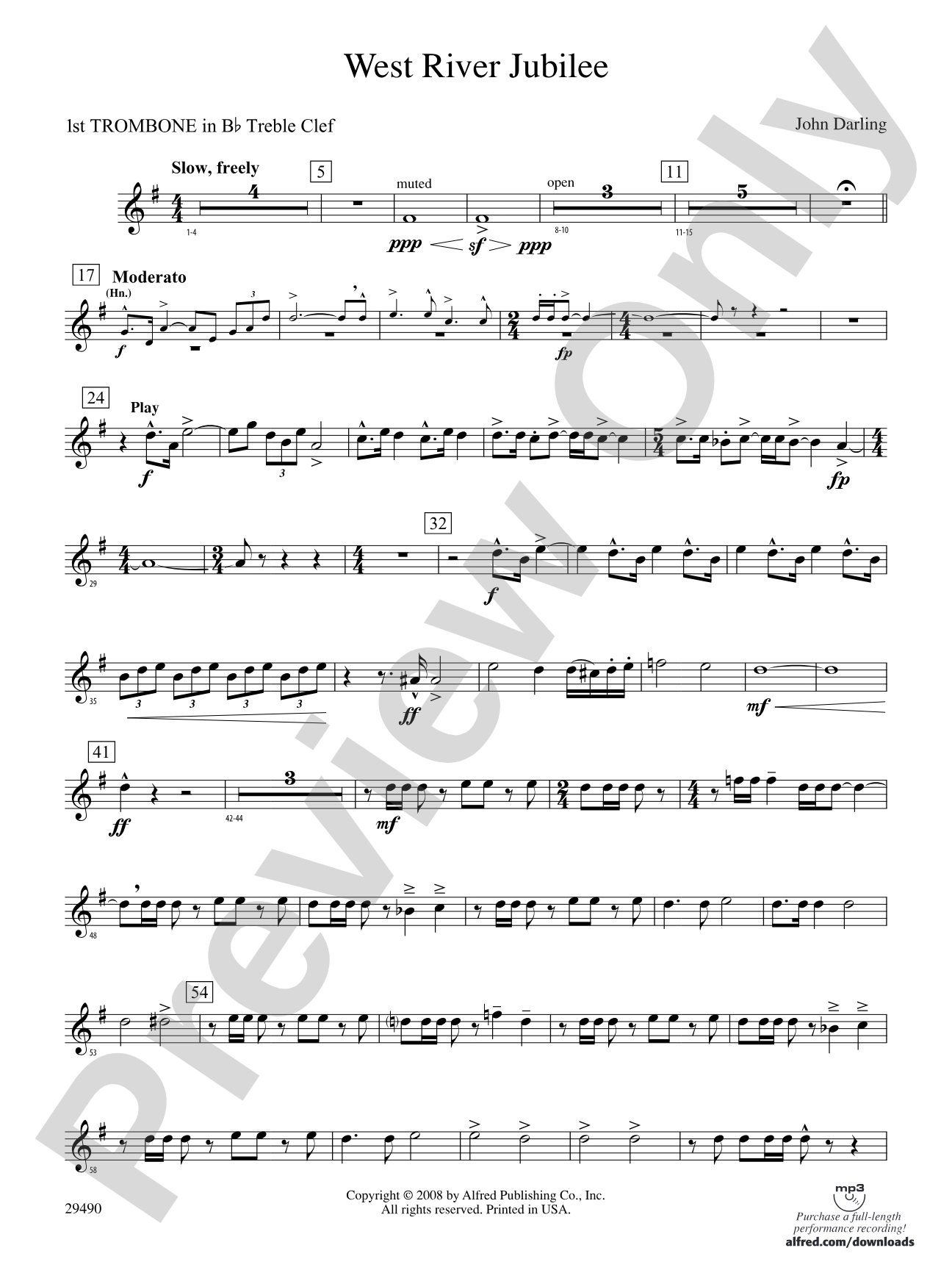 West River Jubilee: (wp) 1st B-flat Trombone T.C.