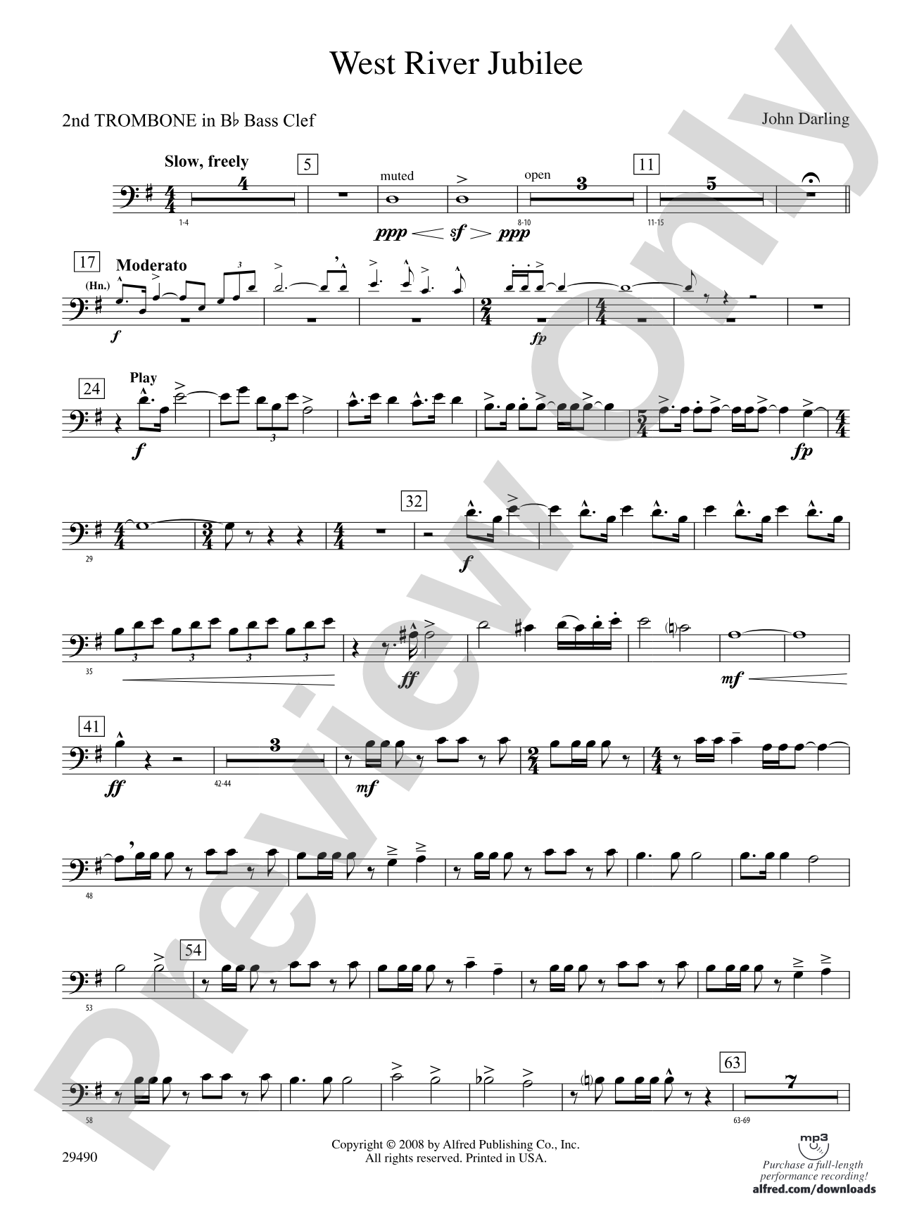 West River Jubilee: (wp) 2nd B-flat Trombone B.C.