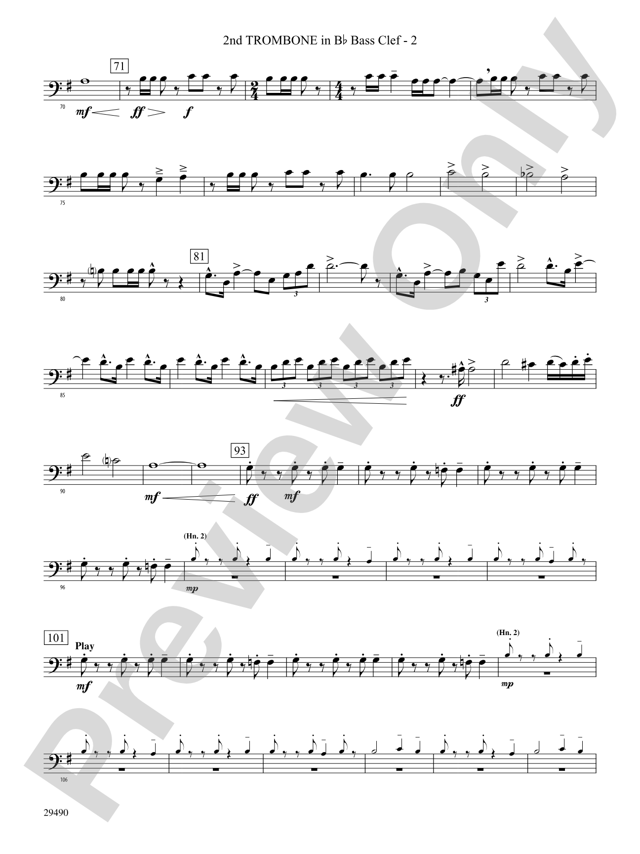 West River Jubilee: (wp) 2nd B-flat Trombone B.C.