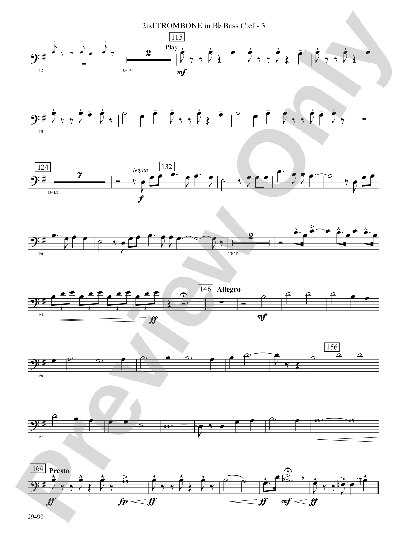 West River Jubilee: (wp) 2nd B-flat Trombone B.C.