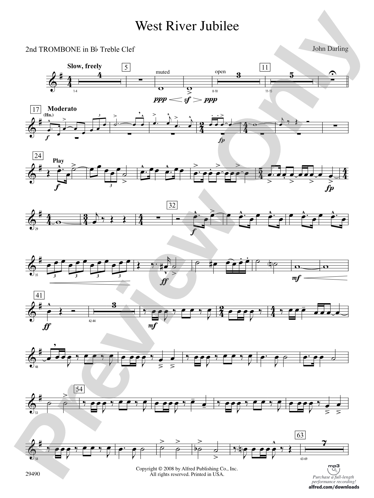 West River Jubilee: (wp) 2nd B-flat Trombone T.C.