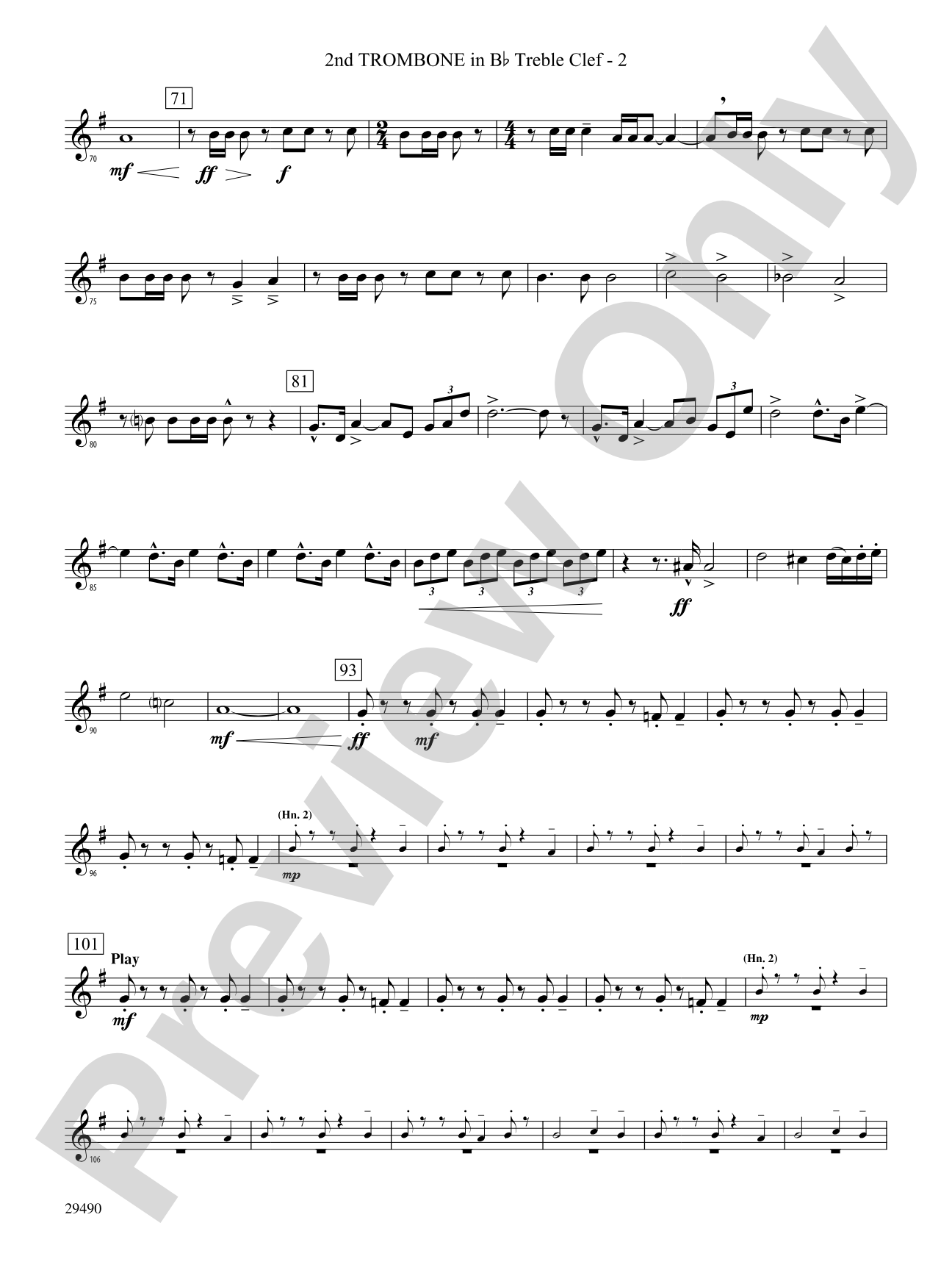 West River Jubilee: (wp) 2nd B-flat Trombone T.C.