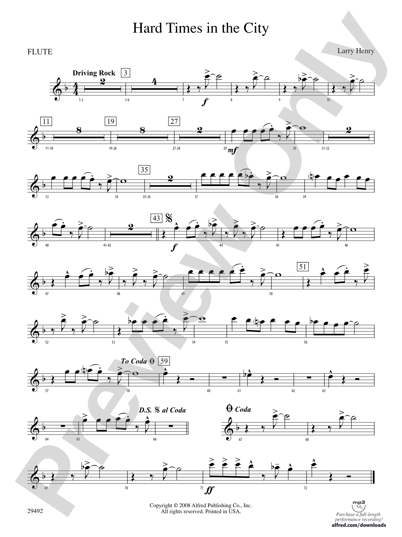 Hard Times in the City: Flute