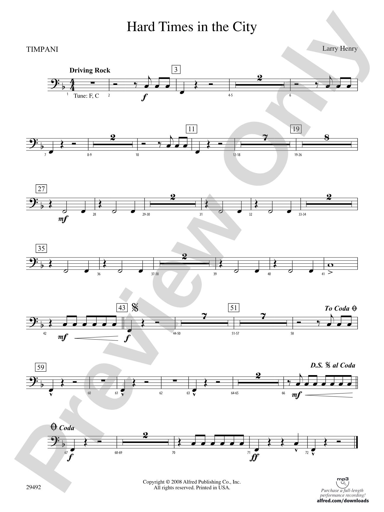 Hard Times in the City: Timpani