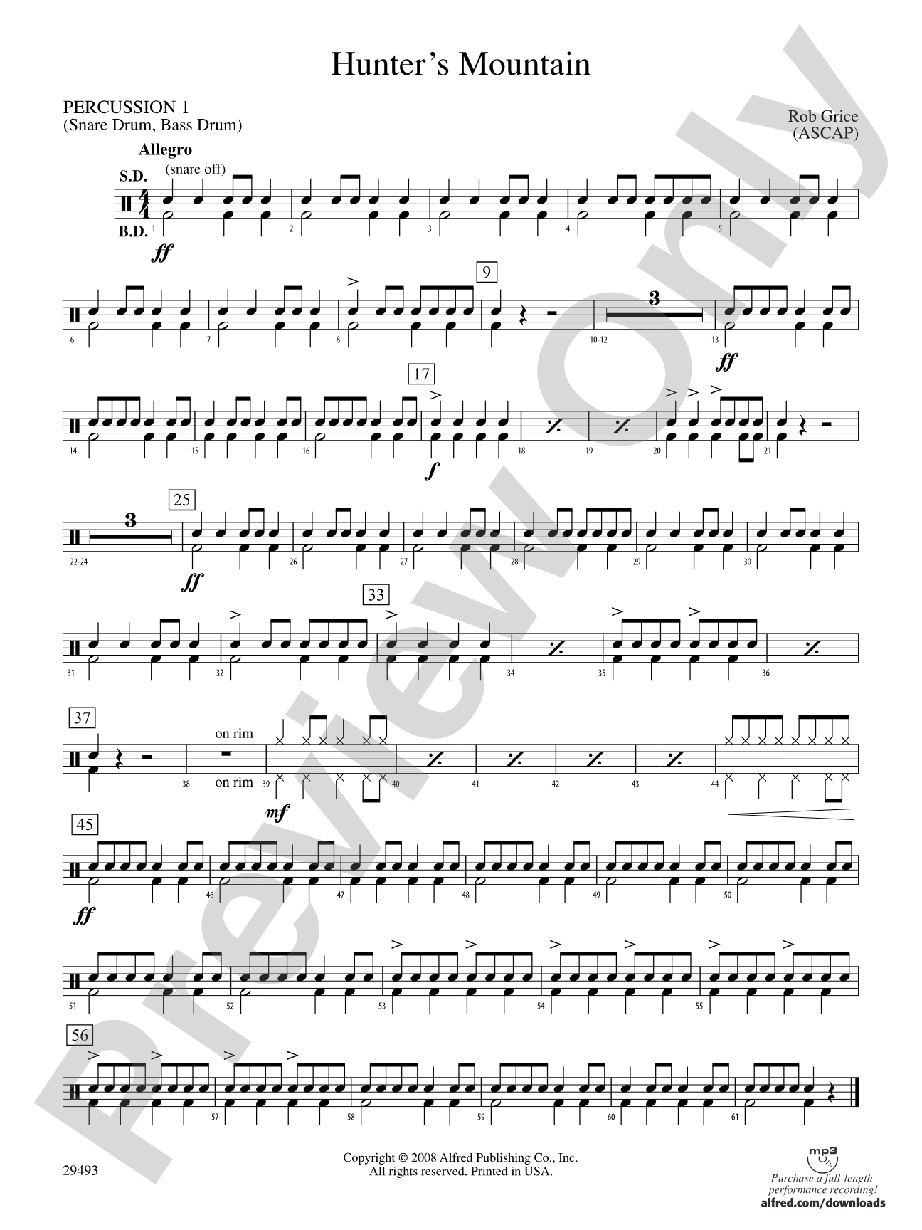 Hunter's Mountain: 1st Percussion