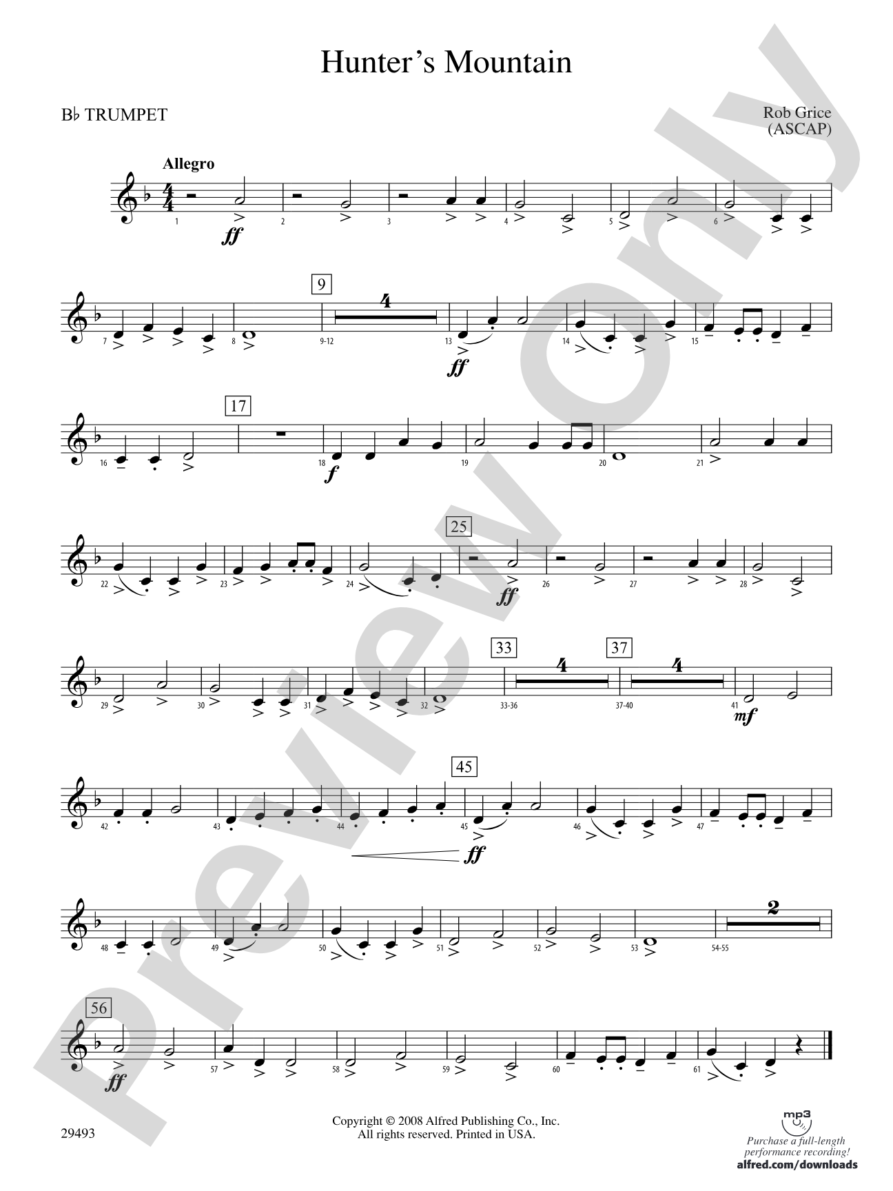 Hunter's Mountain: 1st B-flat Trumpet