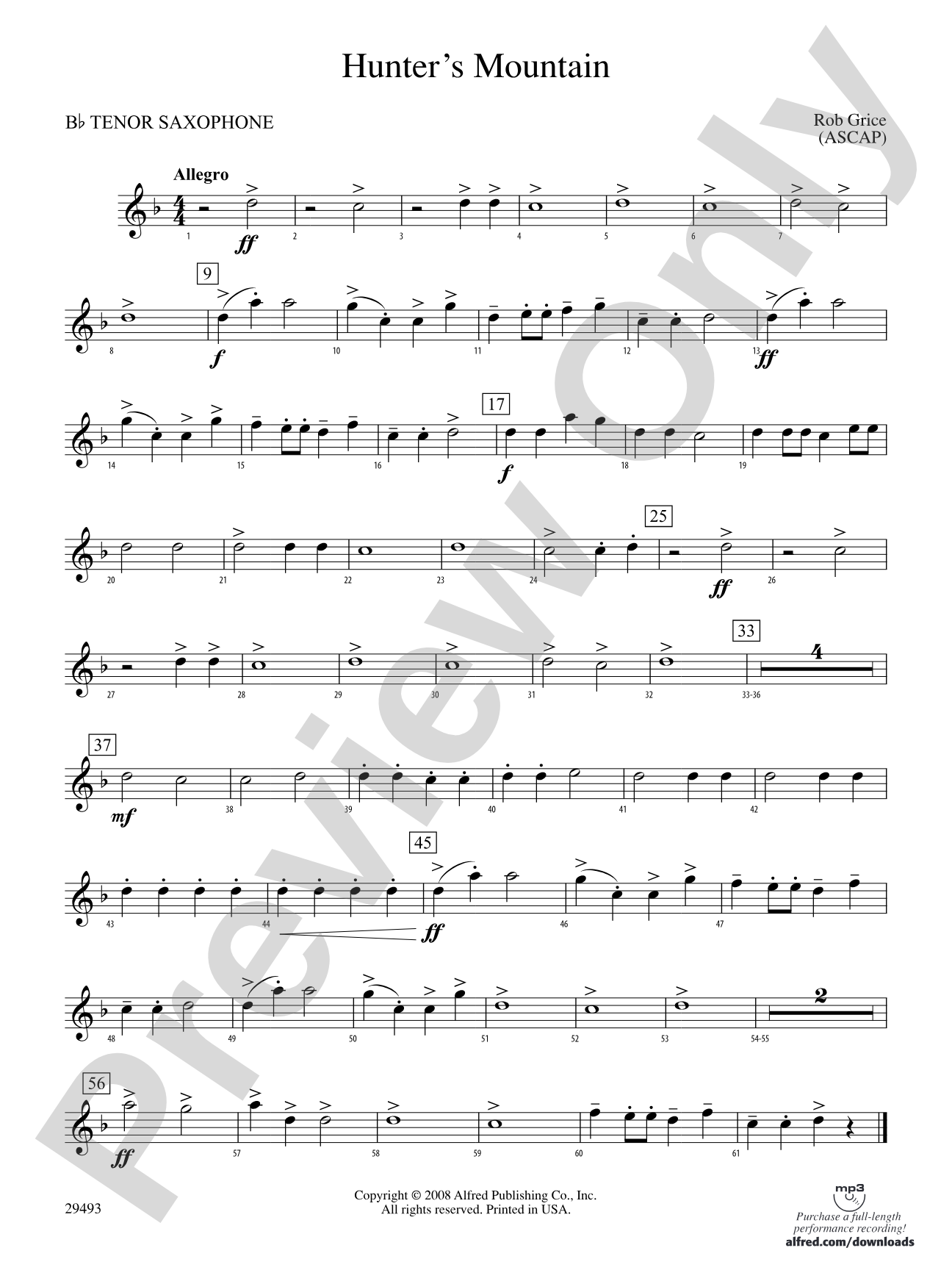 Hunter's Mountain: B-flat Tenor Saxophone