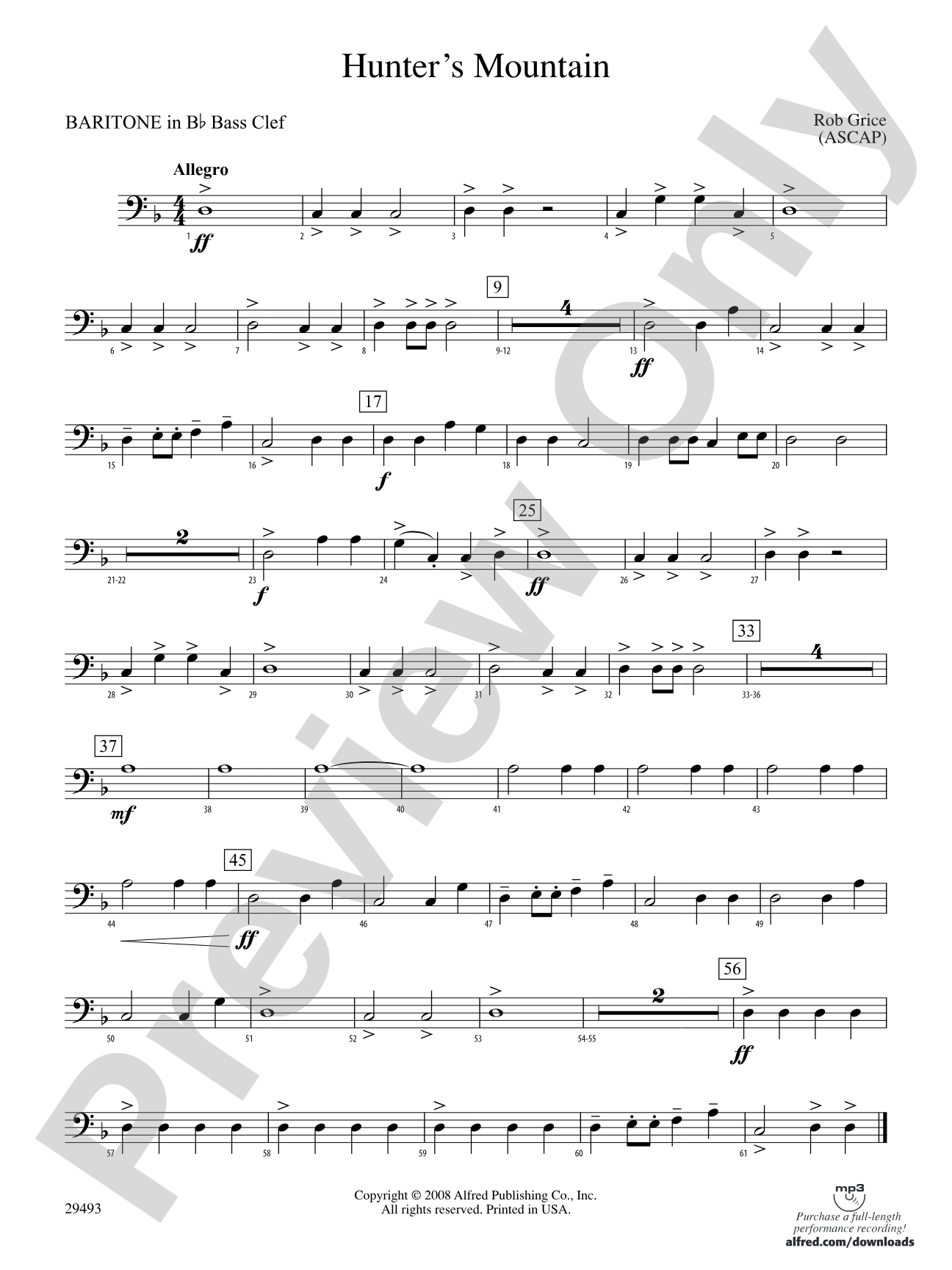 Hunter's Mountain: (wp) B-flat Baritone B.C.