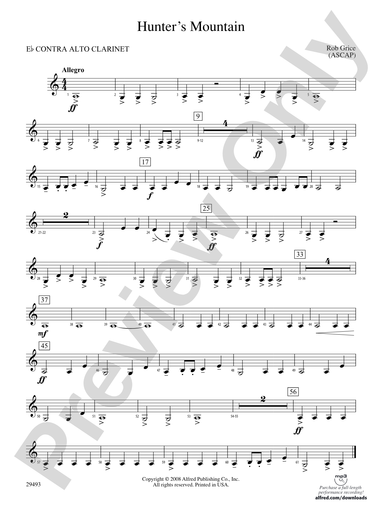 Hunter's Mountain: (wp) E-flat Contrabass Clarinet