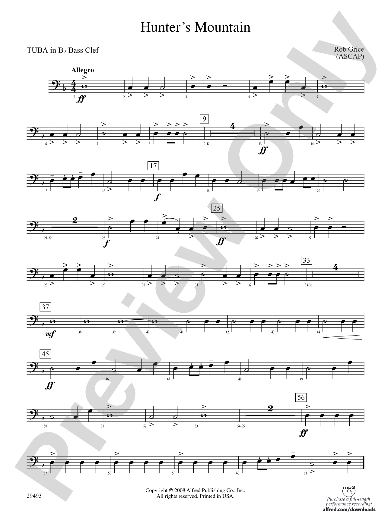 Hunter's Mountain: (wp) B-flat Tuba B.C.
